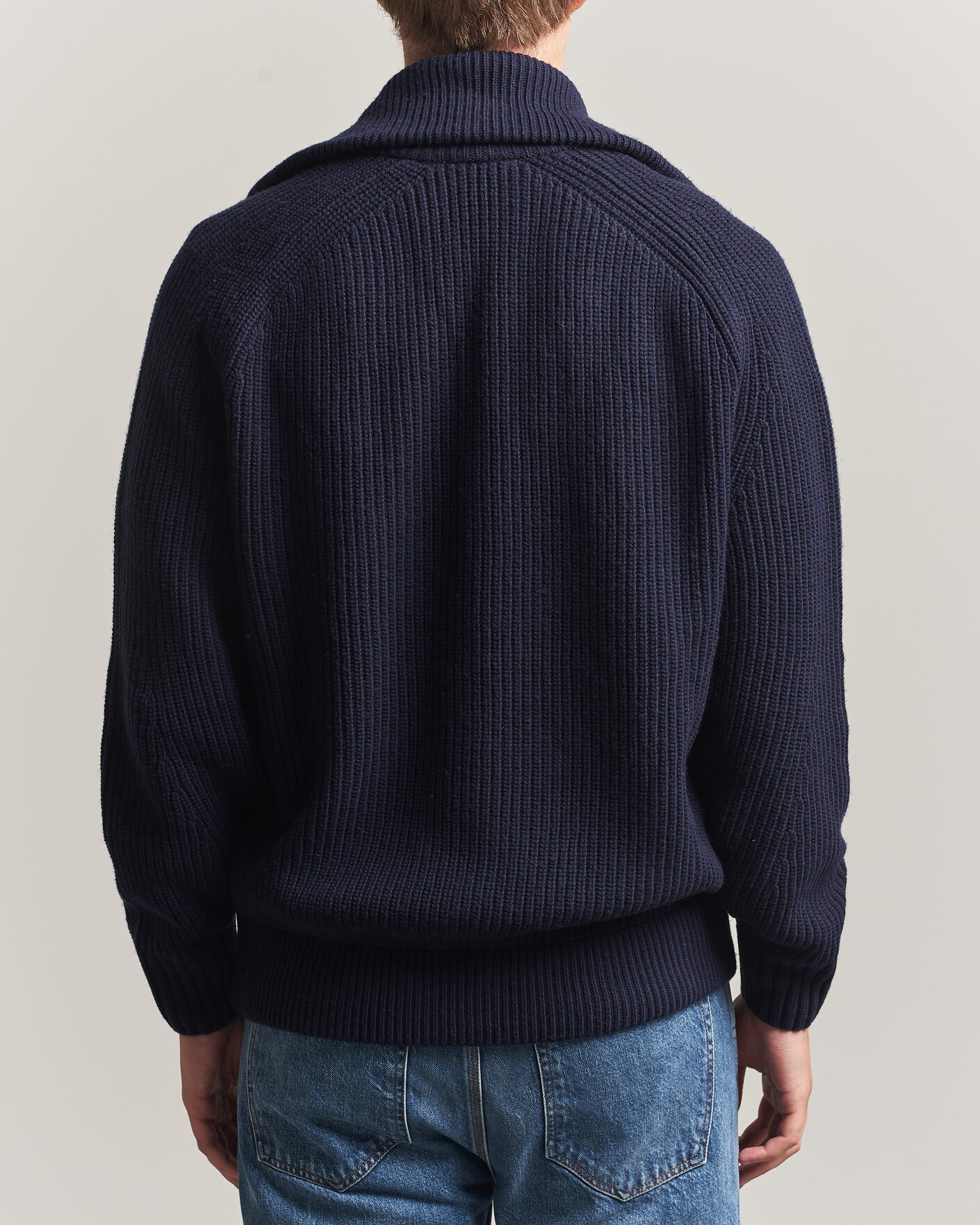 Uomini | Maglieria | Lacoste | Heavy Wool Knitted Full Zip Navy Blue