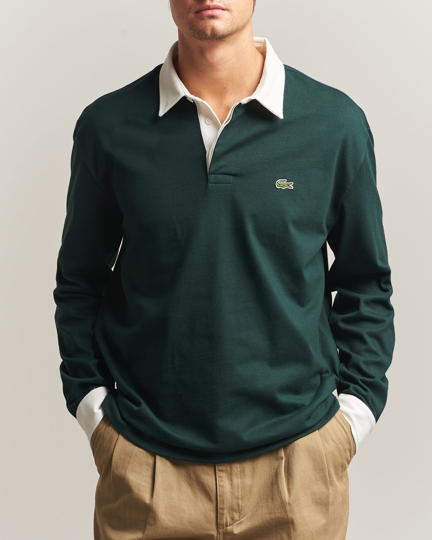 Uomini | Maglieria | Lacoste | Heavy Cotton Rugger Sinople