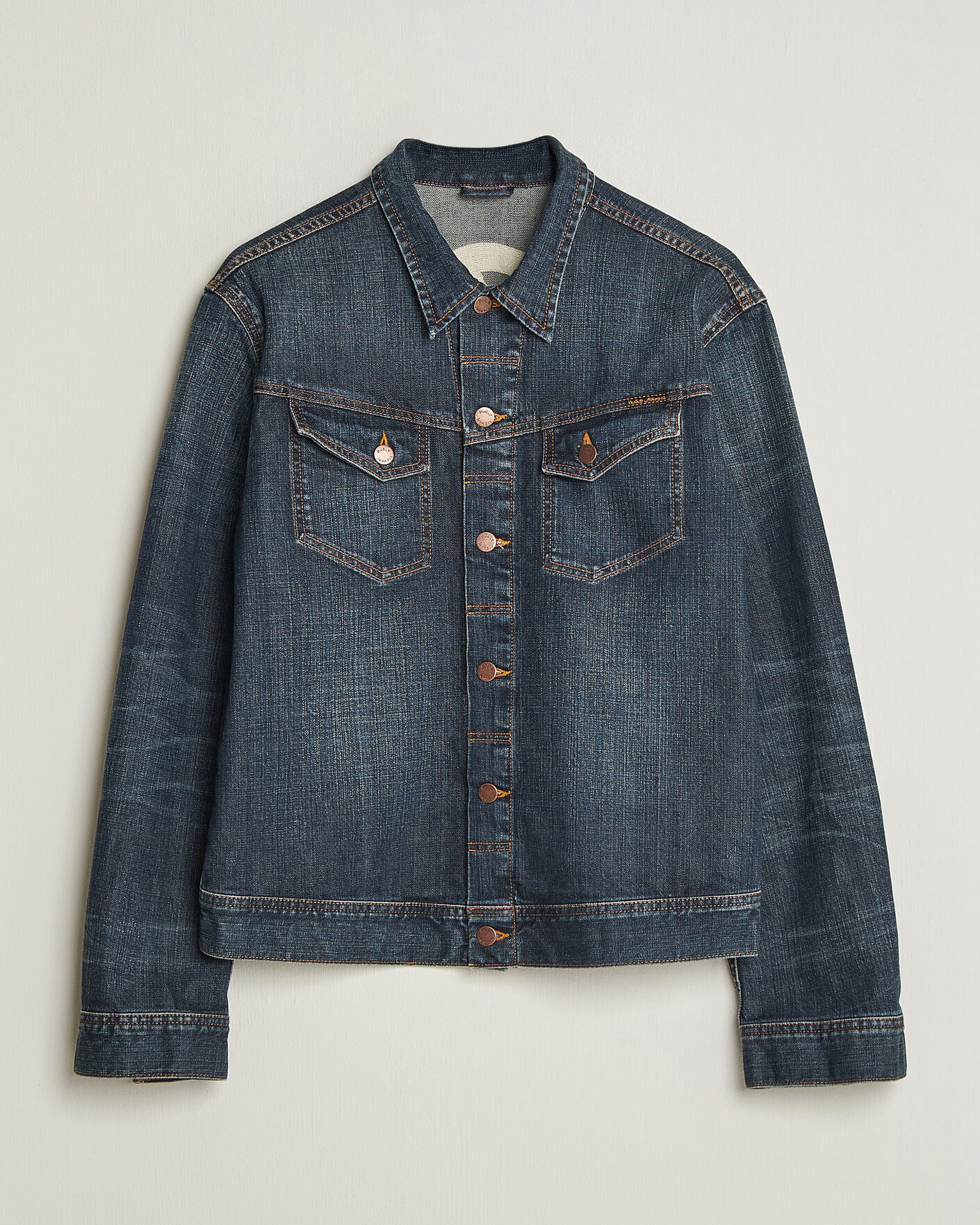 Uomini | Giacche | Nudie Jeans | Conny Denim Jacket Big Wave Blue