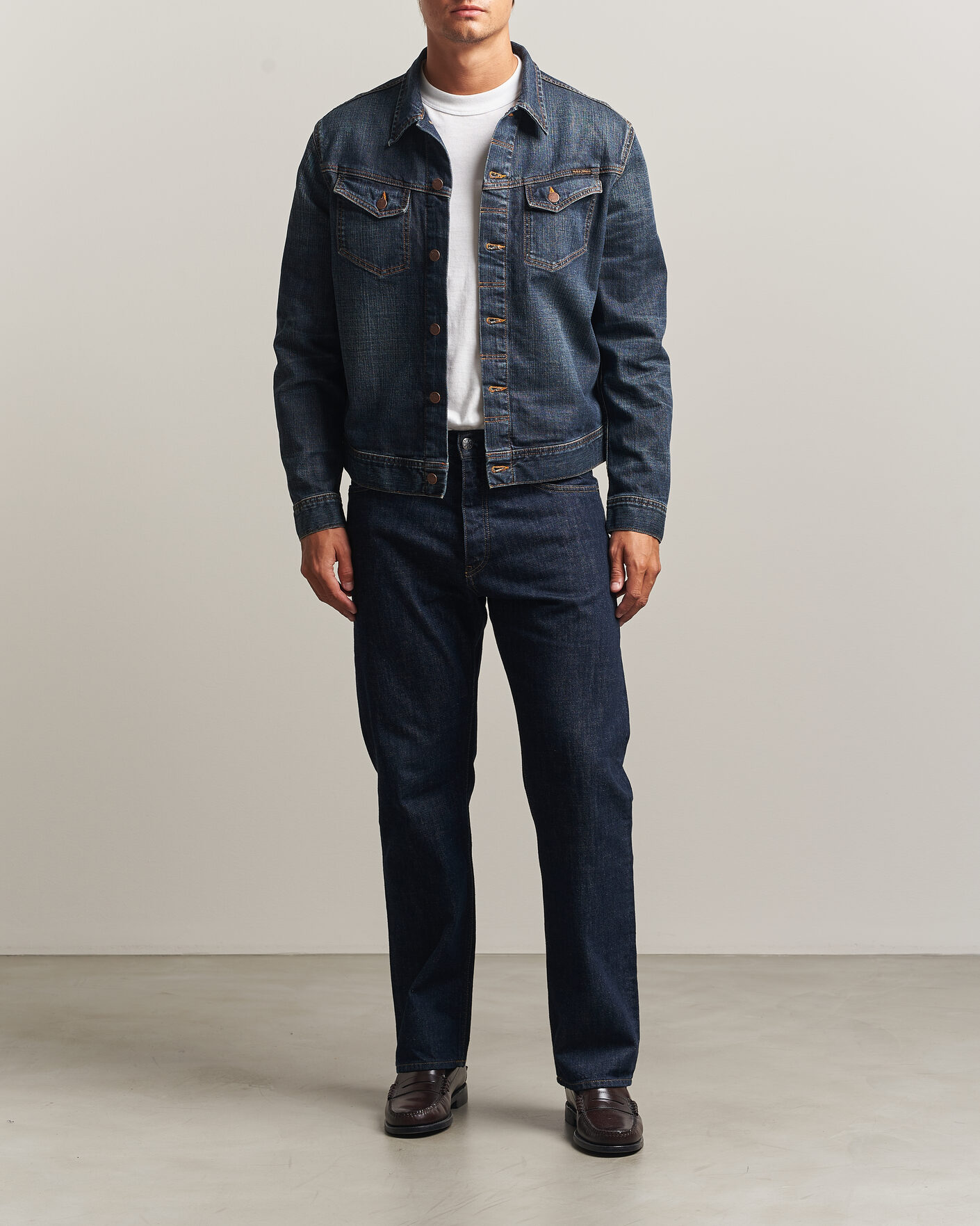 Uomini | Giacche | Nudie Jeans | Conny Denim Jacket Big Wave Blue
