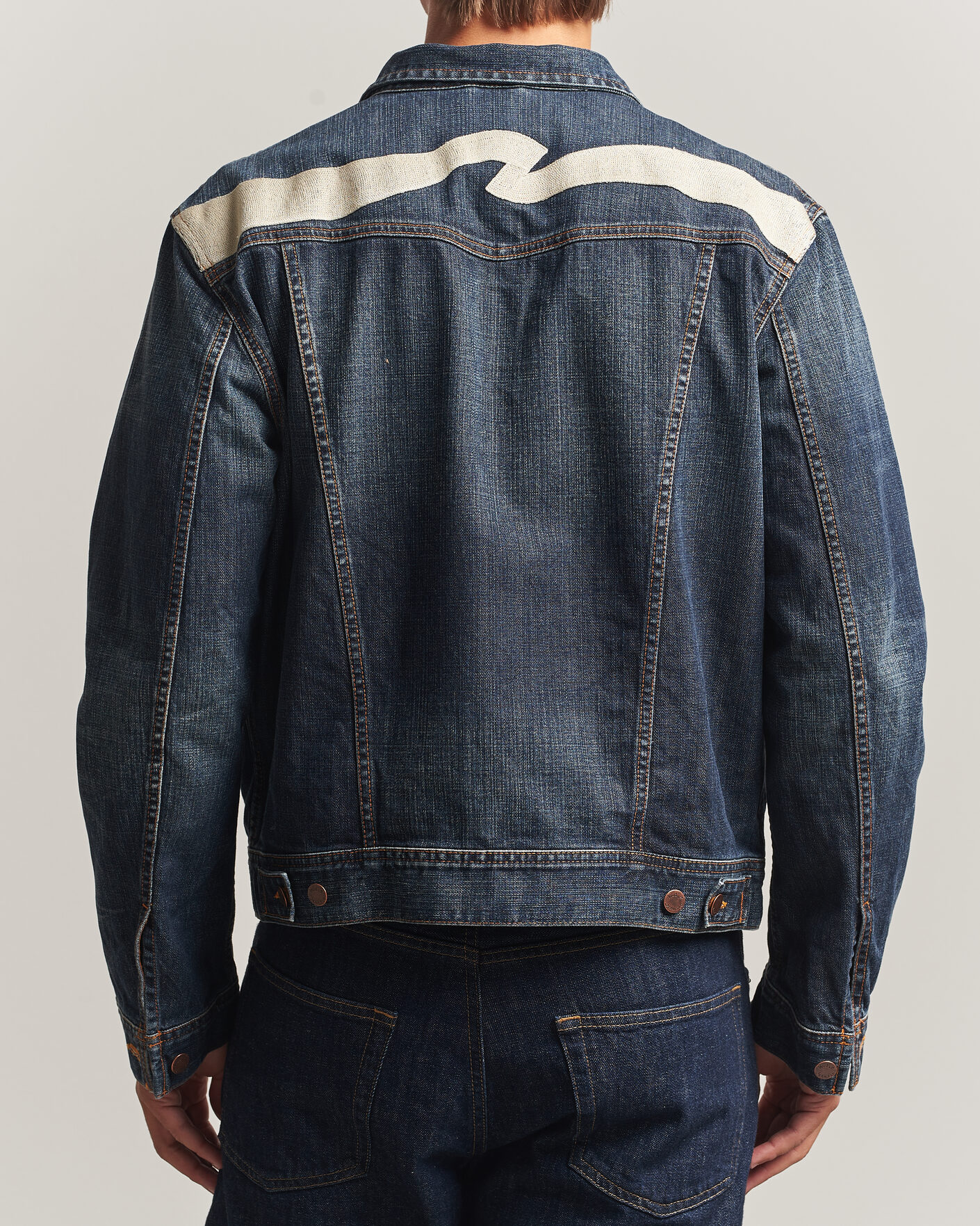 Uomini | Giacche | Nudie Jeans | Conny Denim Jacket Big Wave Blue
