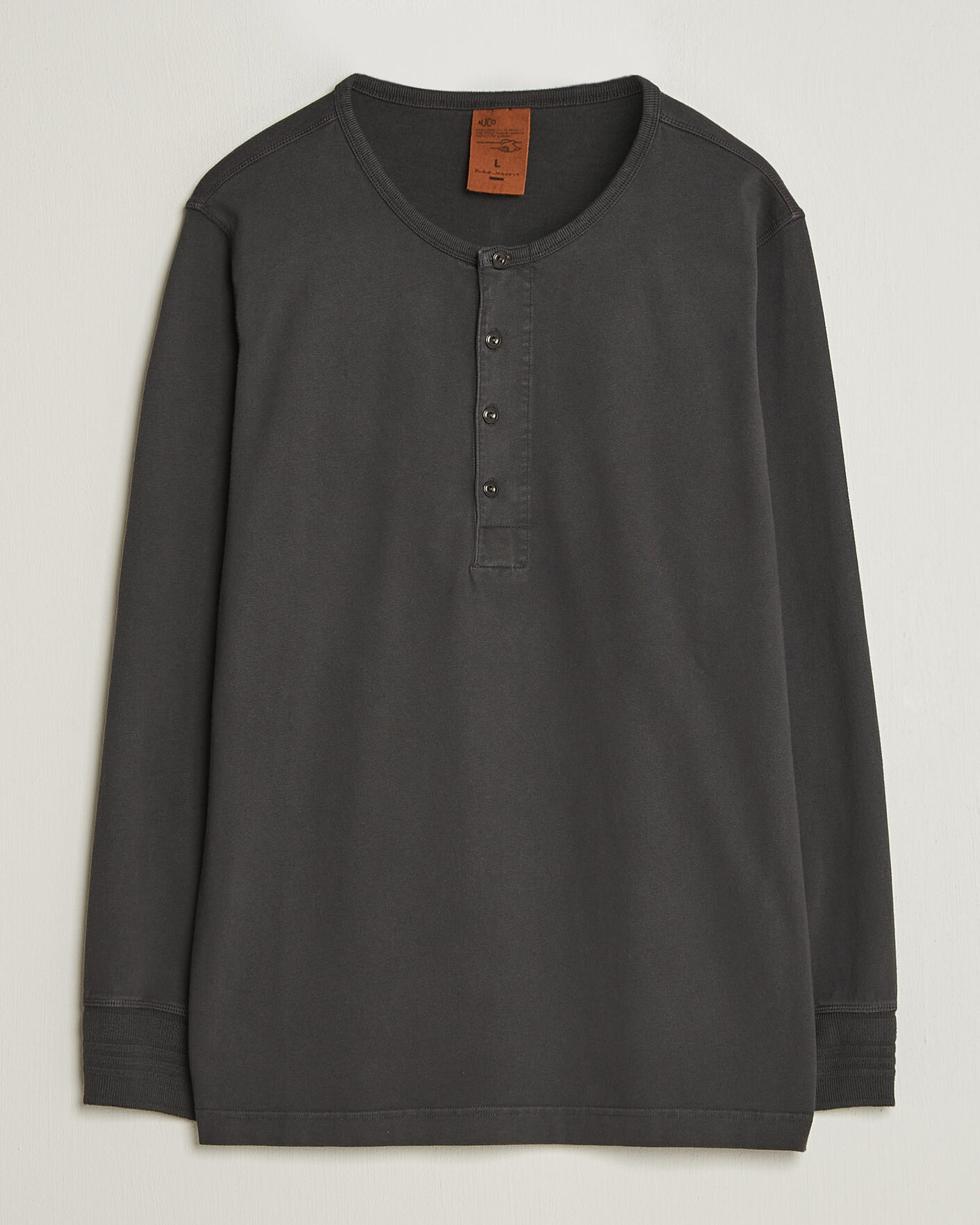 Uomini | Maglieria | Nudie Jeans | Long Sleeved Henley Antracite