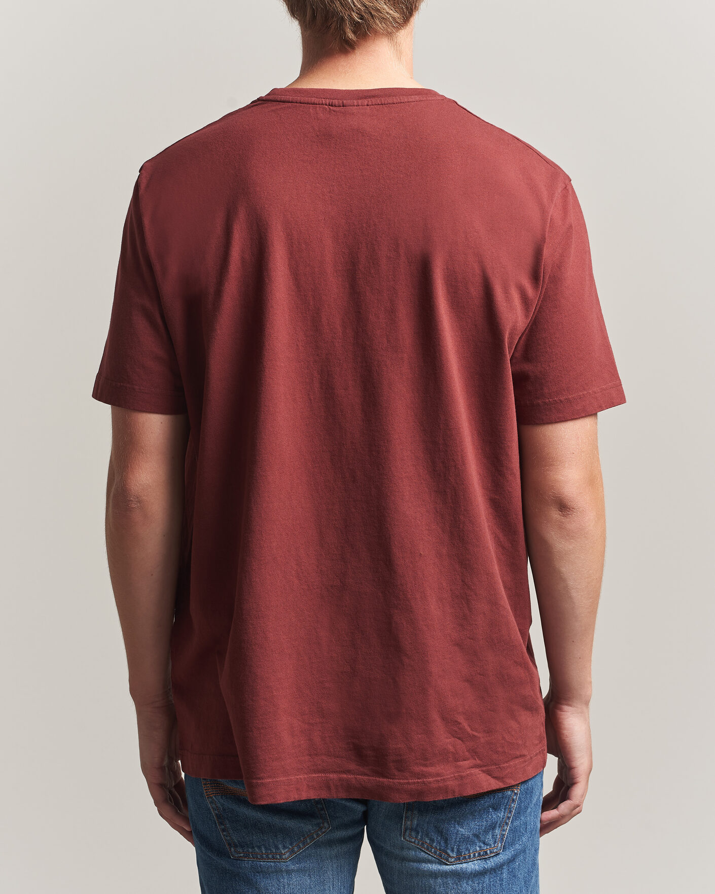 Uomini | T-shirt | Nudie Jeans | Uno Everyday Crew Neck T-Shirt Burgundy