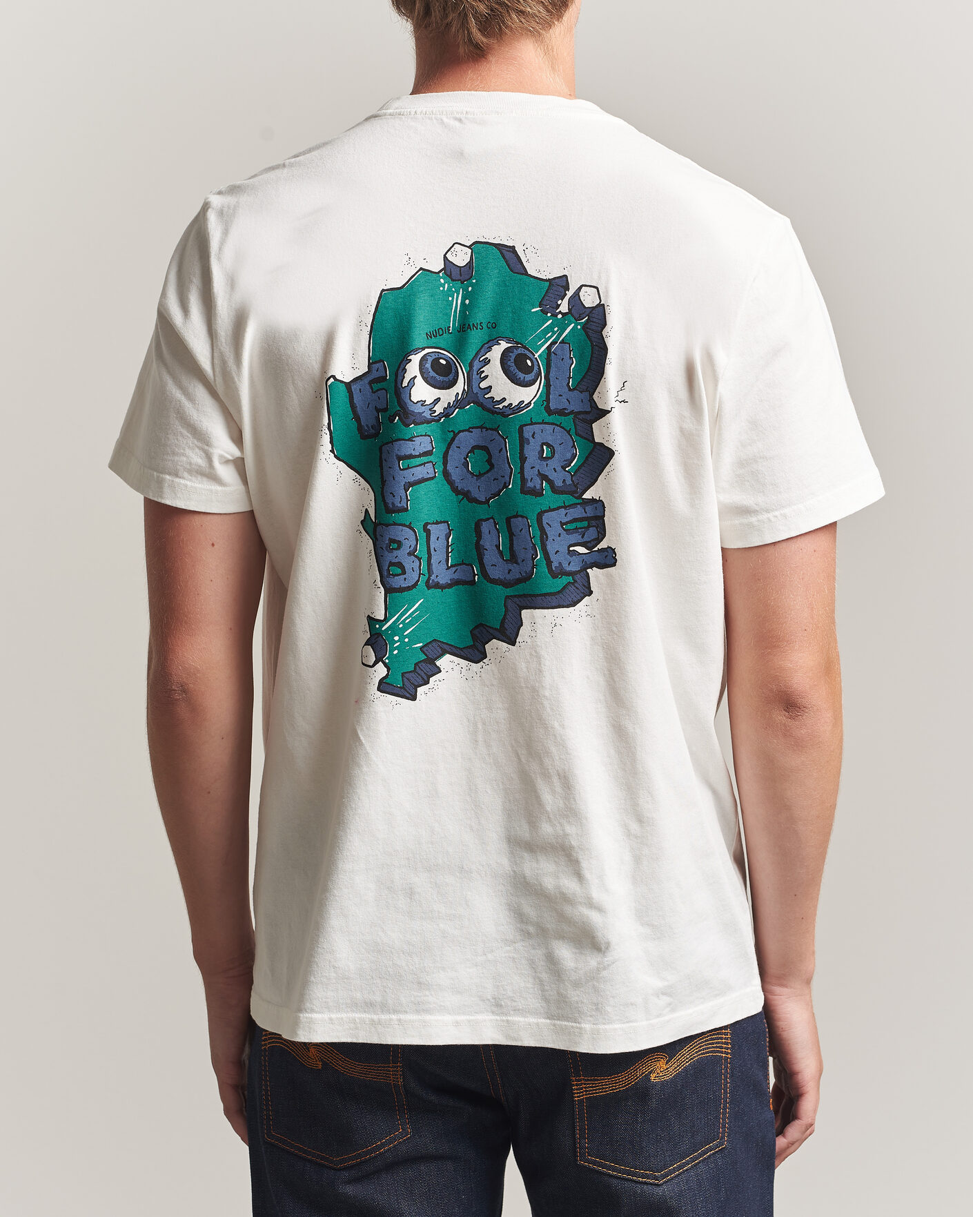 Uomini | T-shirt | Nudie Jeans | Roy Wall Crack T-Shirt Chalk White
