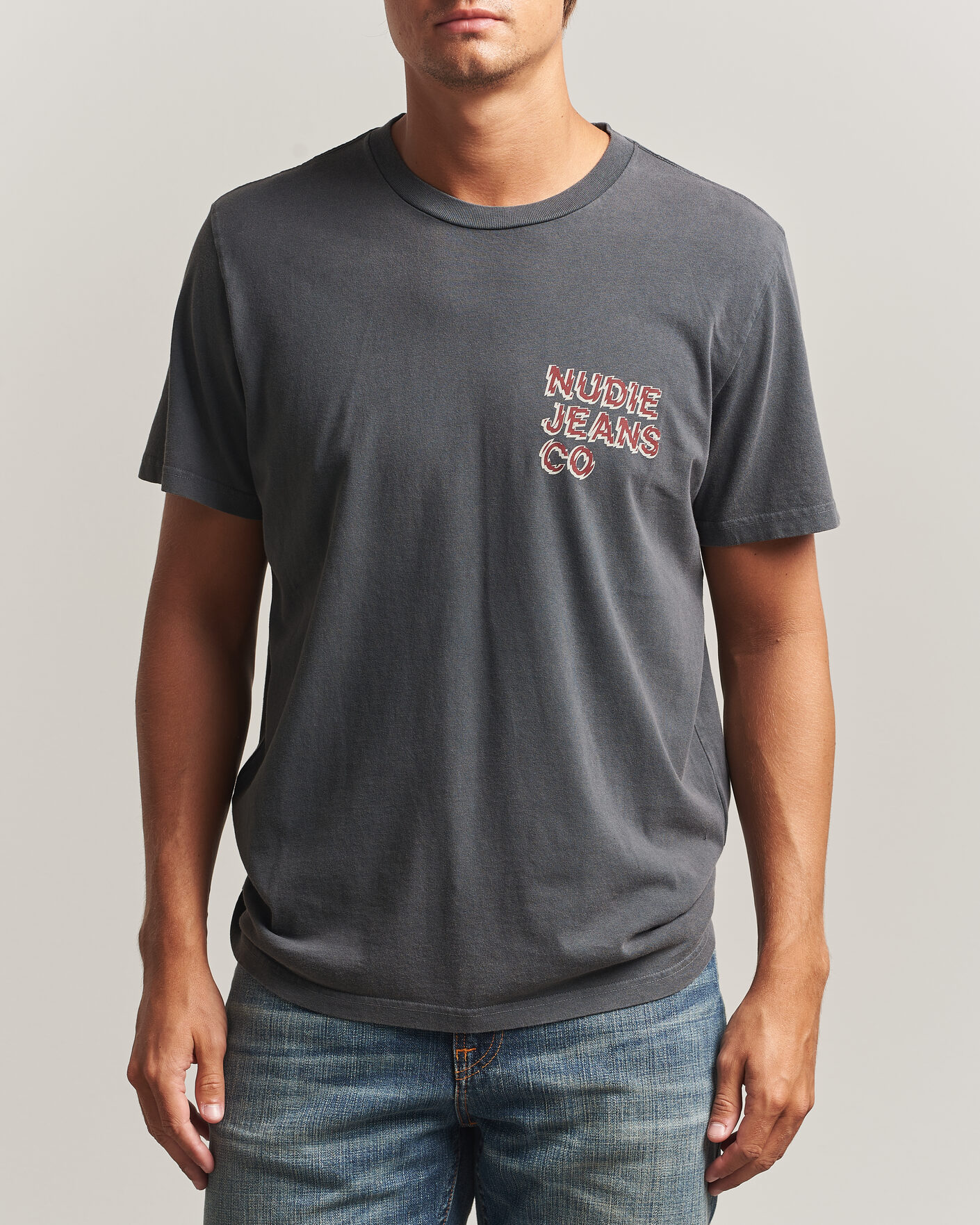 Uomini | T-shirt | Nudie Jeans | Roy Life Tracks T-Shirt Antracite