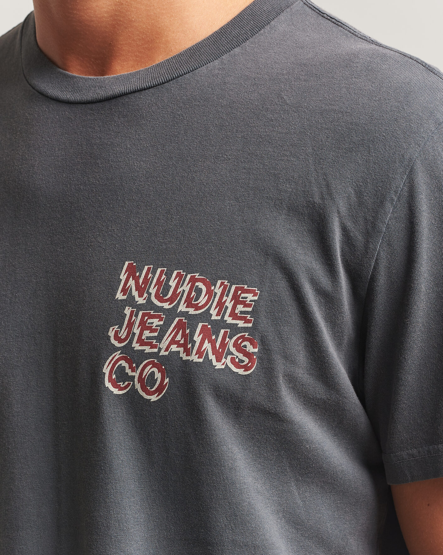 Uomini | T-shirt | Nudie Jeans | Roy Life Tracks T-Shirt Antracite