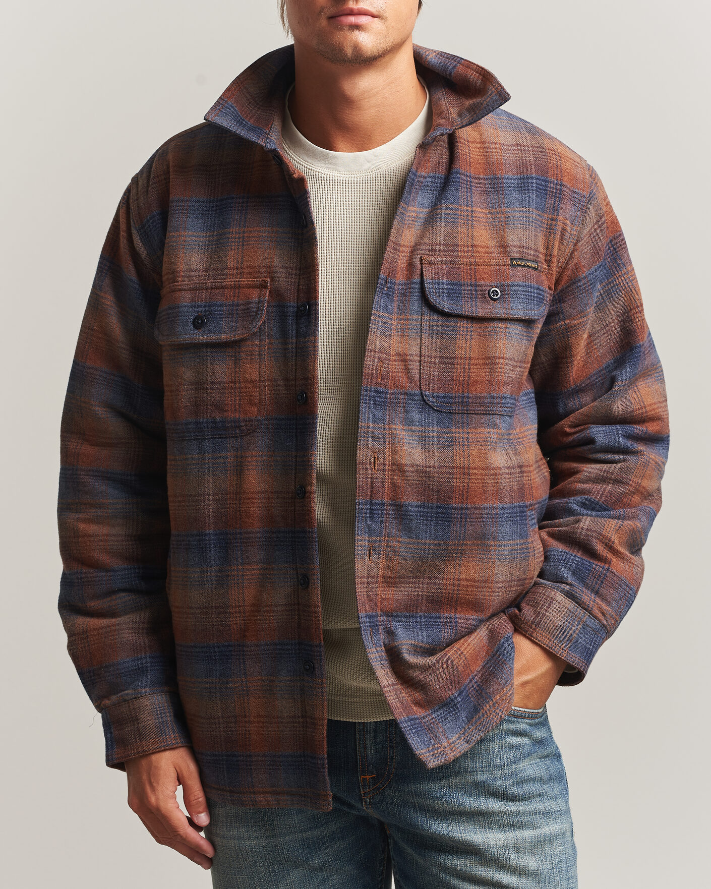 Uomini | Camicie | Nudie Jeans | Glenn Padded Checked Overshirt Multi