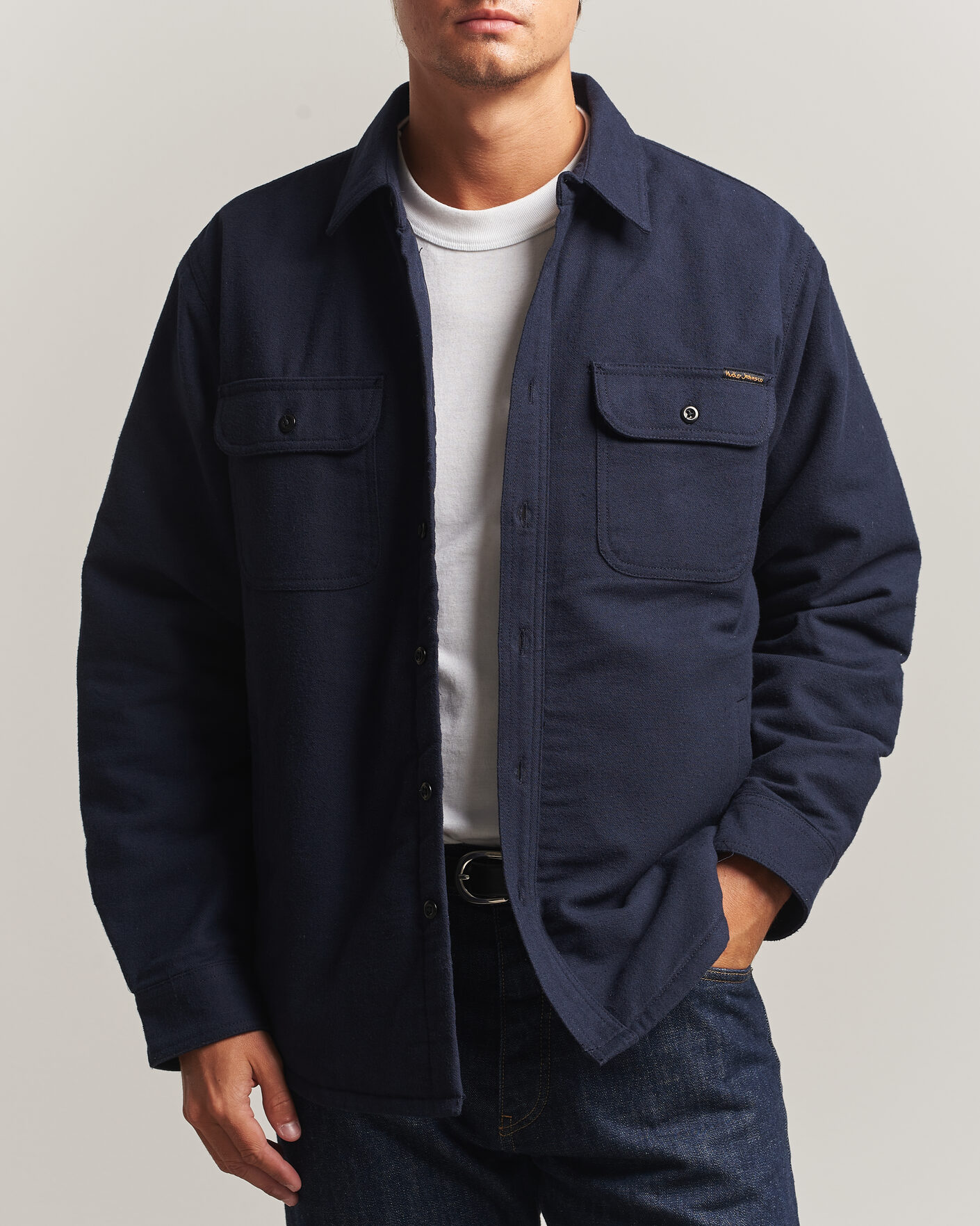 Uomini | Camicie | Nudie Jeans | Glenn Padded Overshirt Blueberry