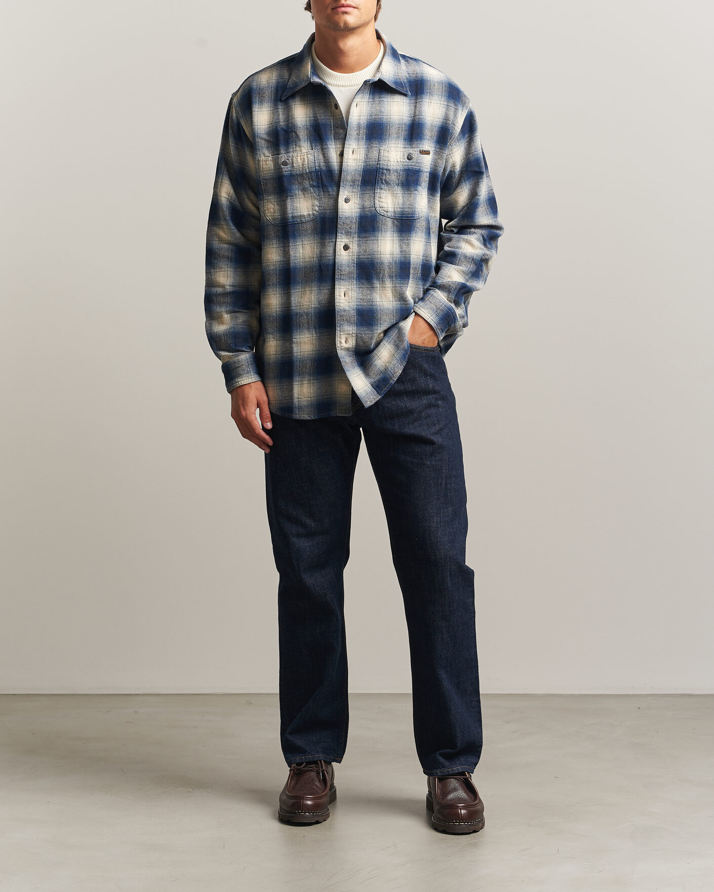 Uomini | Camicie | Nudie Jeans | Julian Worker Checked Shirt Blue