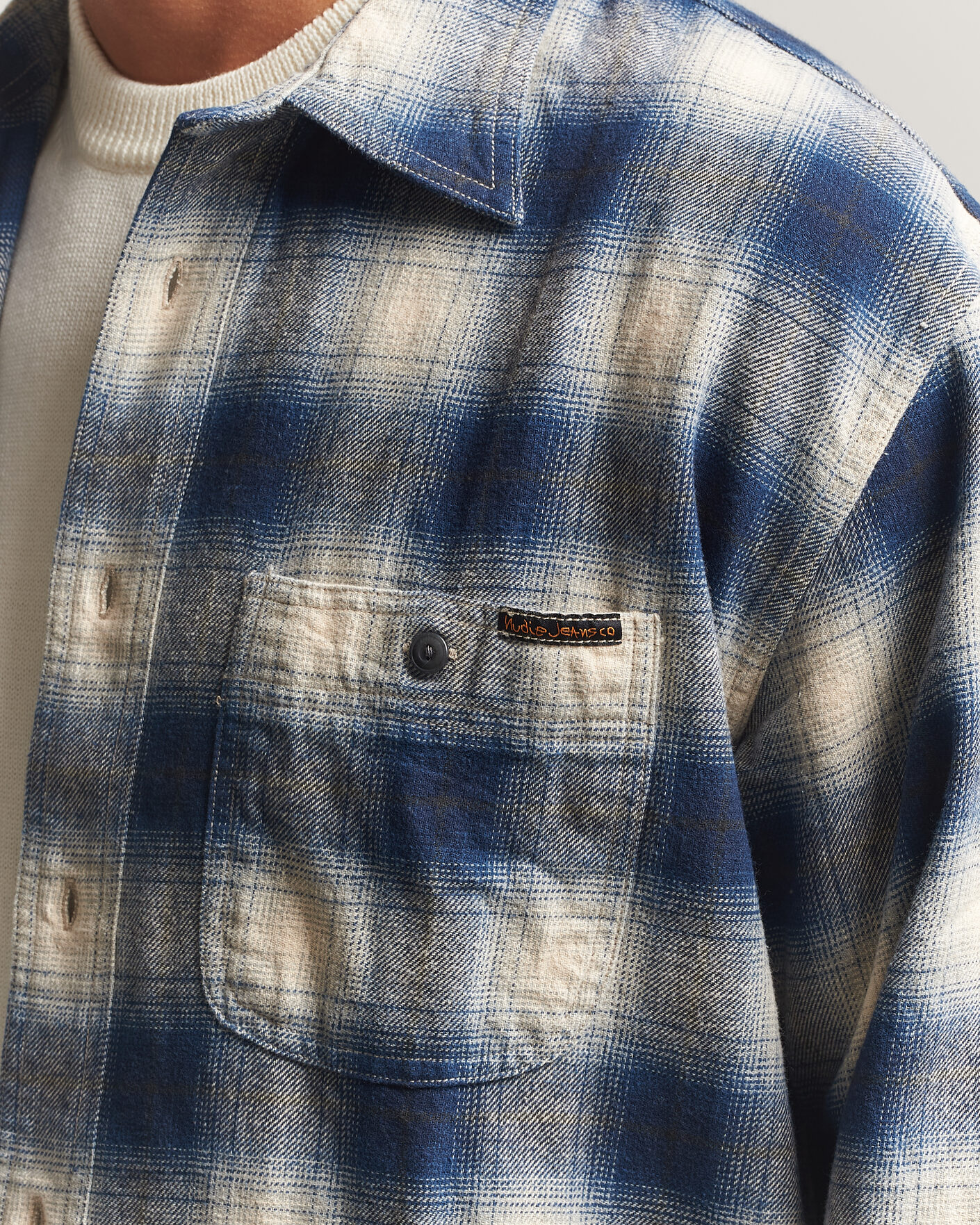Uomini | Camicie | Nudie Jeans | Julian Worker Checked Shirt Blue