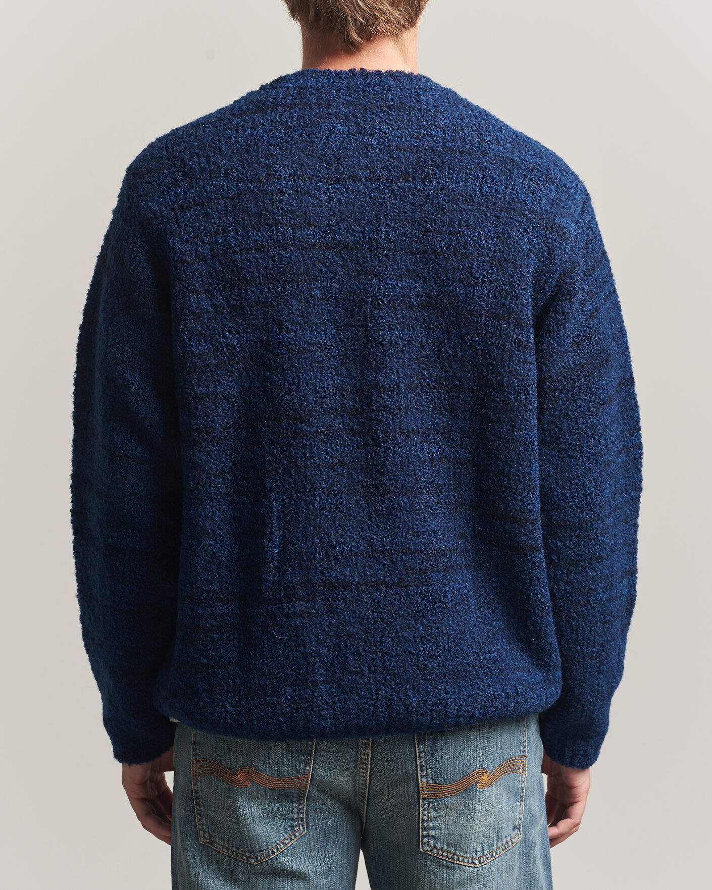 Uomini | Maglieria | Nudie Jeans | Gurra Bouclé Knitted Sweater Blue Multi