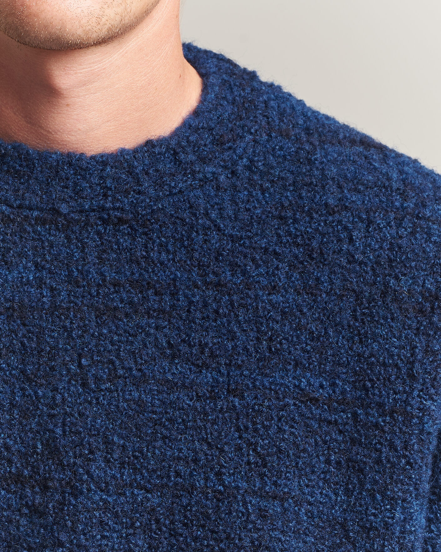 Uomini | Maglieria | Nudie Jeans | Gurra Bouclé Knitted Sweater Blue Multi