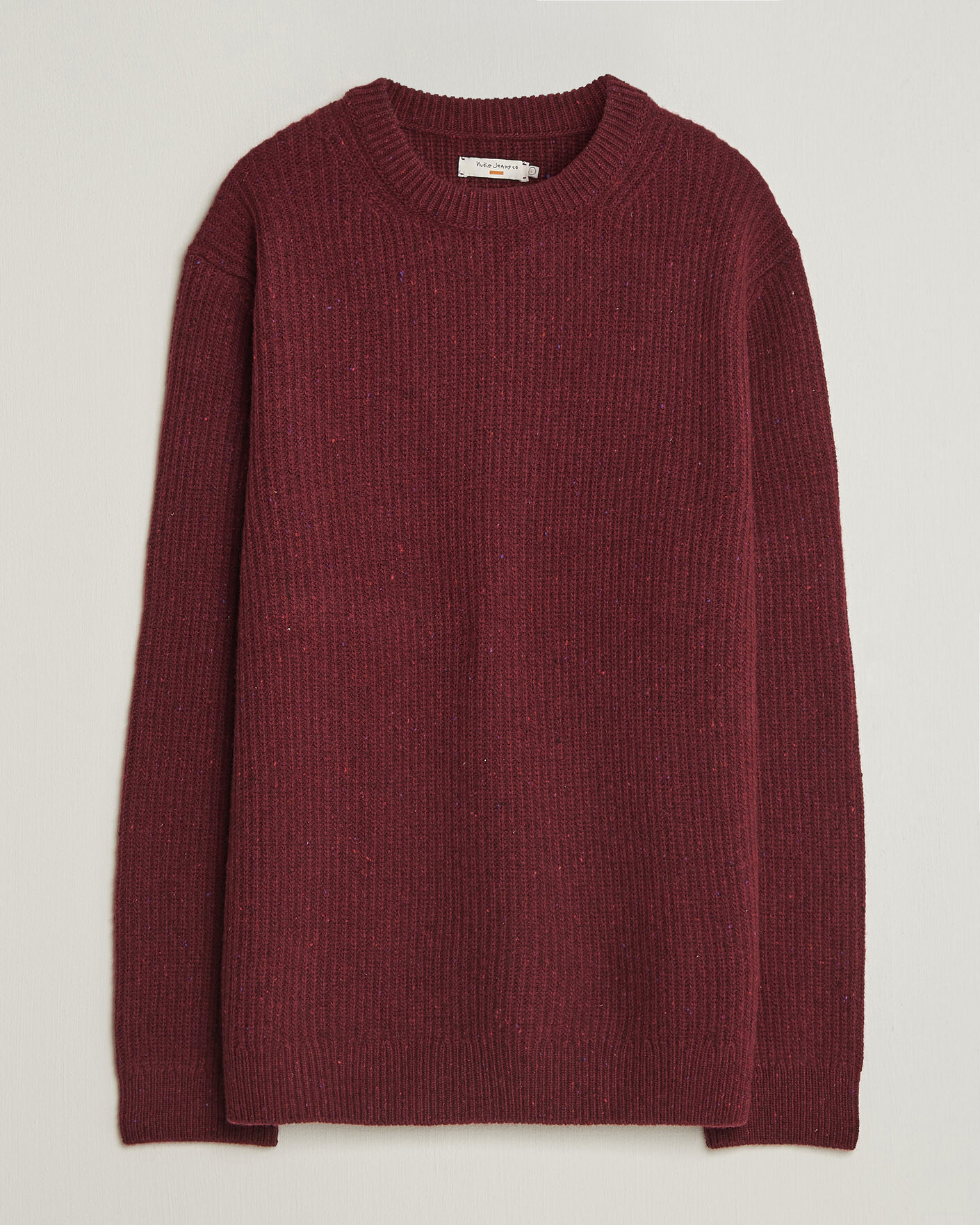 Uomini | Maglieria | Nudie Jeans | August Wool Rib Knitted Sweater Burgundy