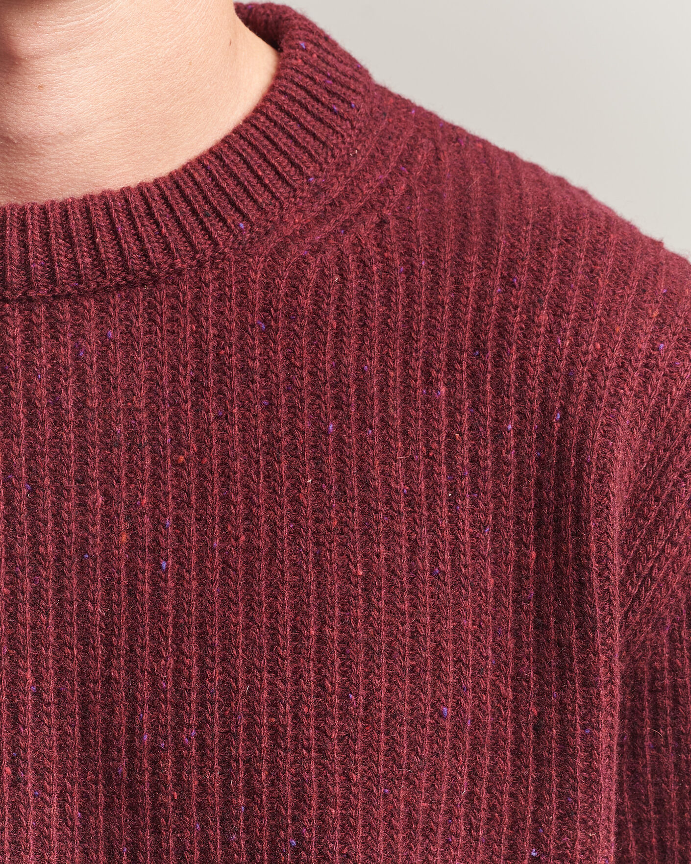 Uomini | Maglieria | Nudie Jeans | August Wool Rib Knitted Sweater Burgundy