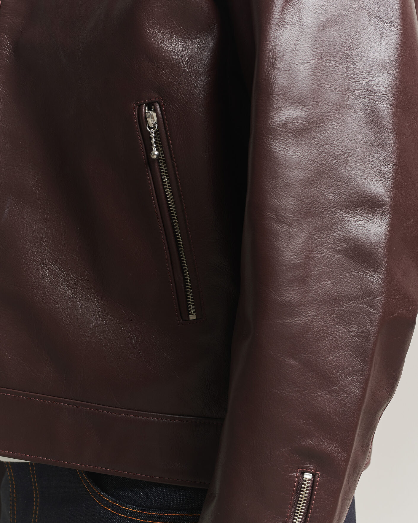 Uomini | Giacche | Nudie Jeans | Eddy Rider Leather Jacket Burgundy Brown