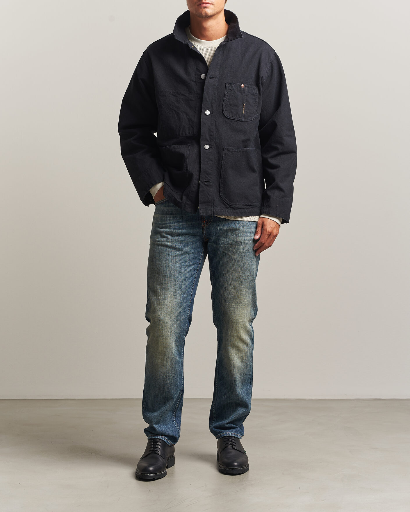 Uomini | Giacche | Nudie Jeans | Howie Duck Canvas Chore Jacket Black