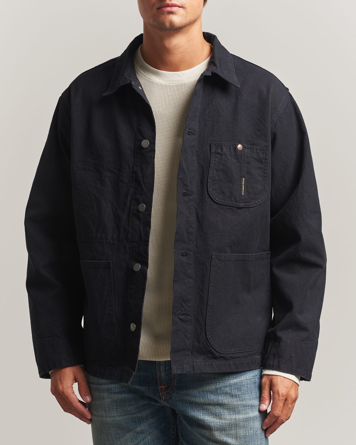 Uomini | Giacche | Nudie Jeans | Howie Duck Canvas Chore Jacket Black