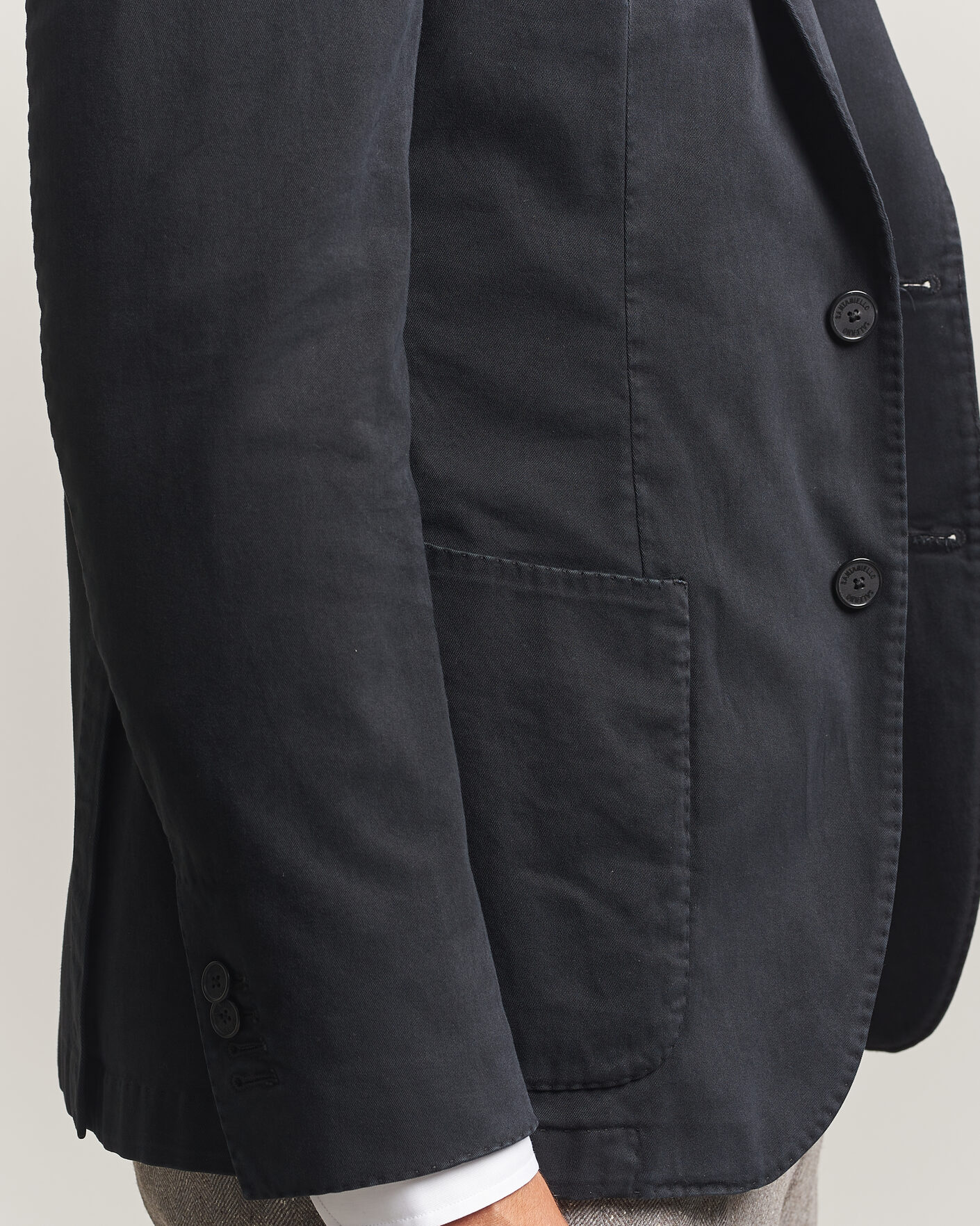 Uomini | Blazers | Santaniello | Washed Cotton Patch Pocket Blazer Black