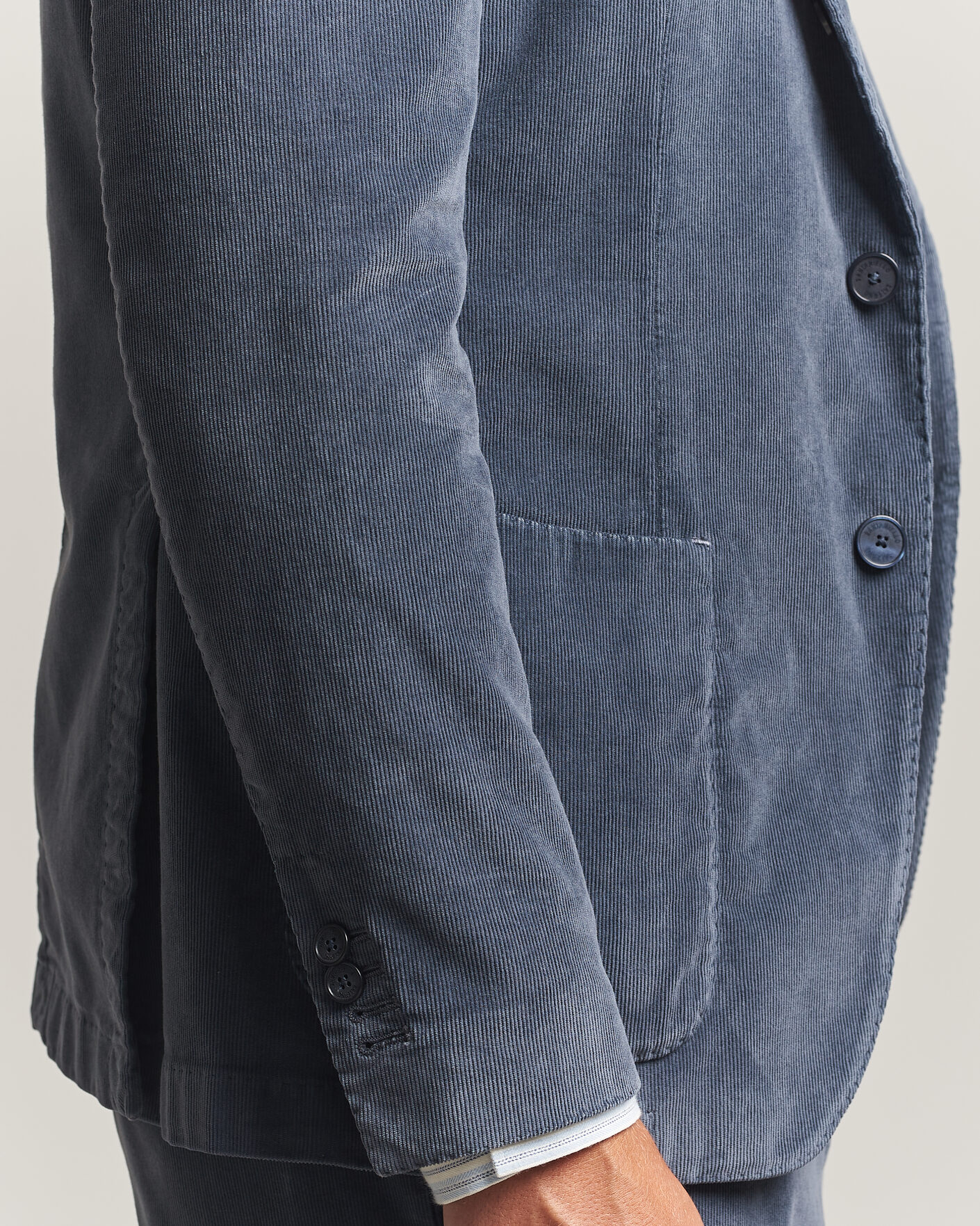 Uomini | Blazers | Santaniello | Corduroy Patch Pocket Blazer Iron Blue