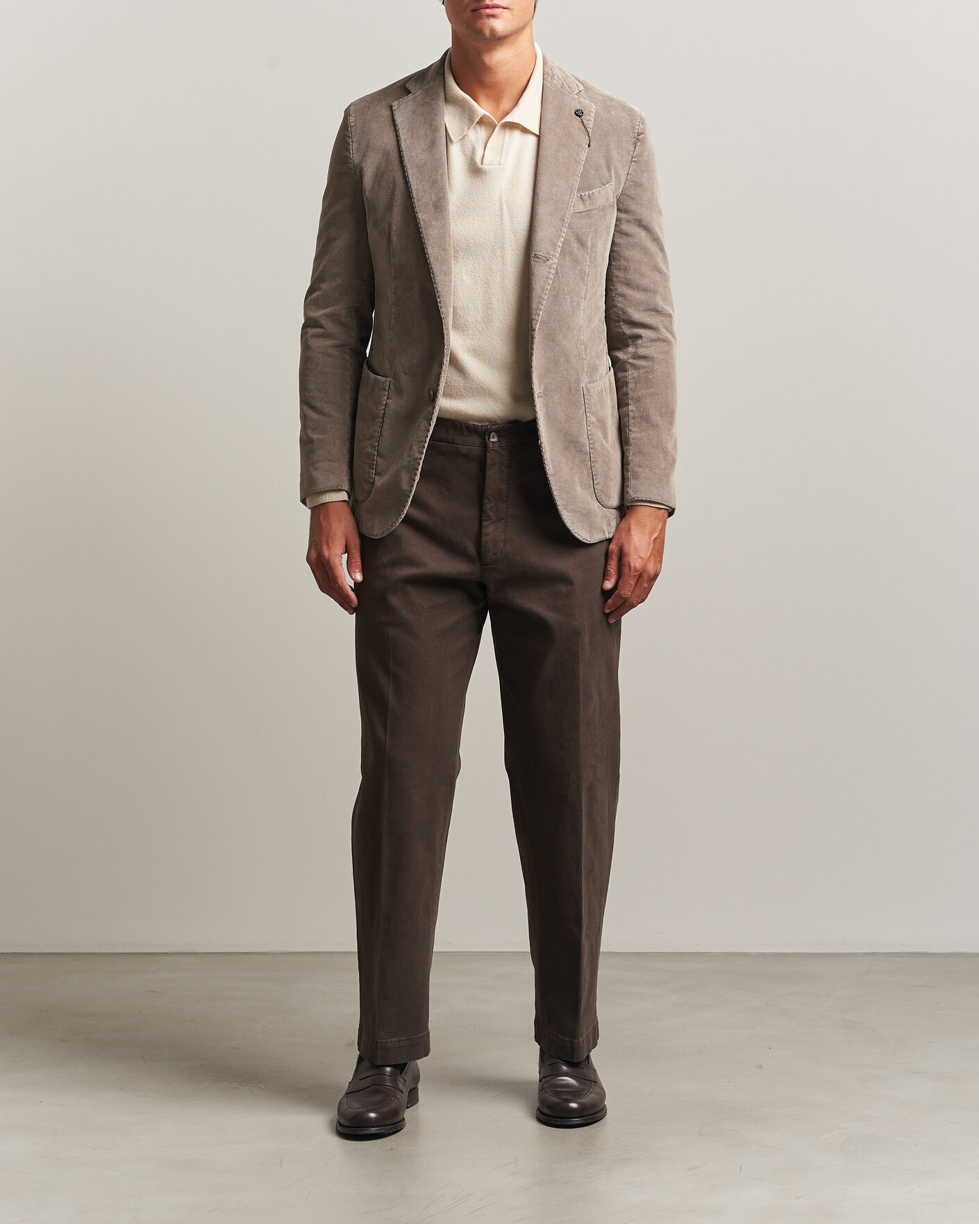 Uomini | Blazers | Santaniello | Corduroy Patch Pocket Blazer Taupe
