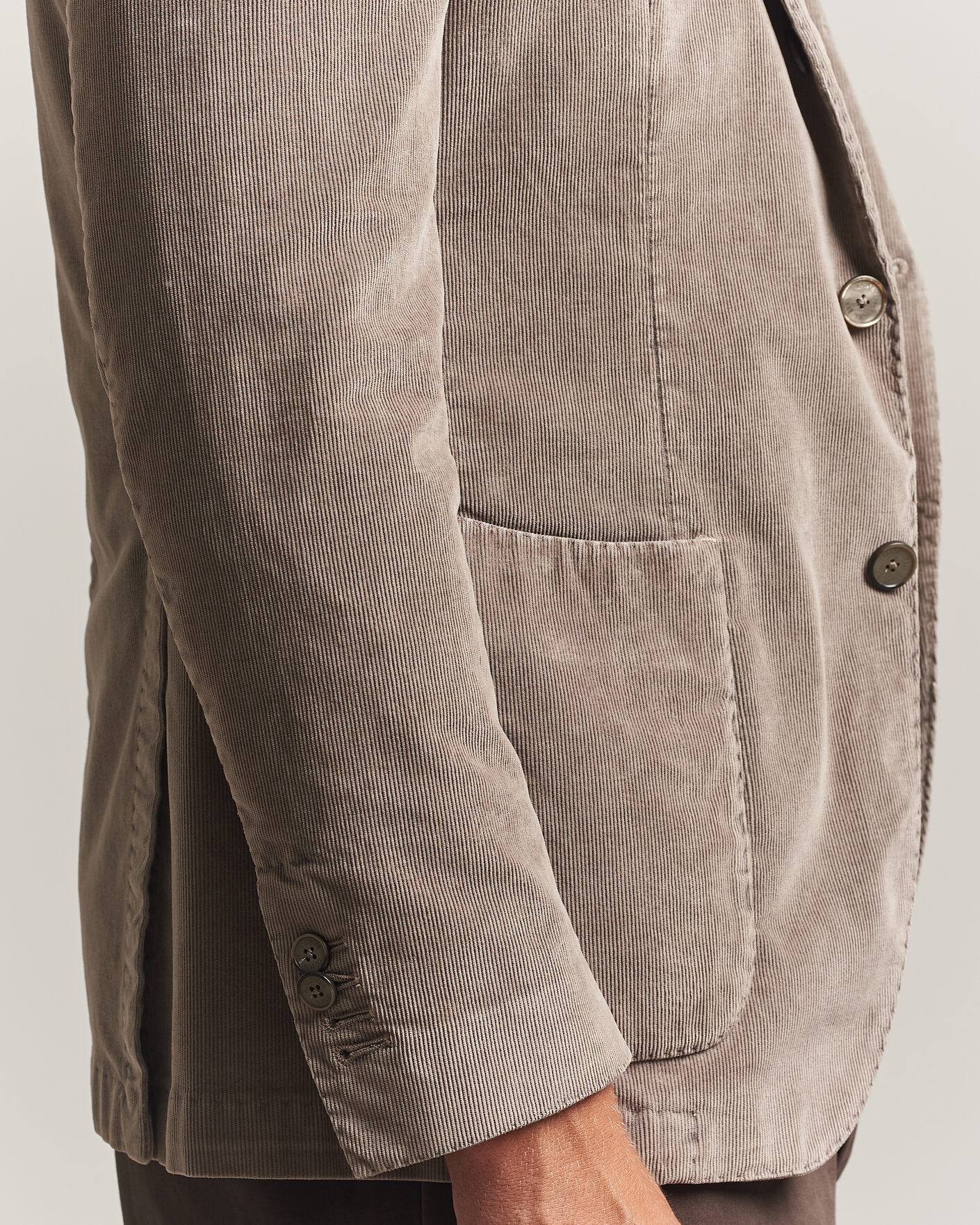 Uomini | Blazers | Santaniello | Corduroy Patch Pocket Blazer Taupe