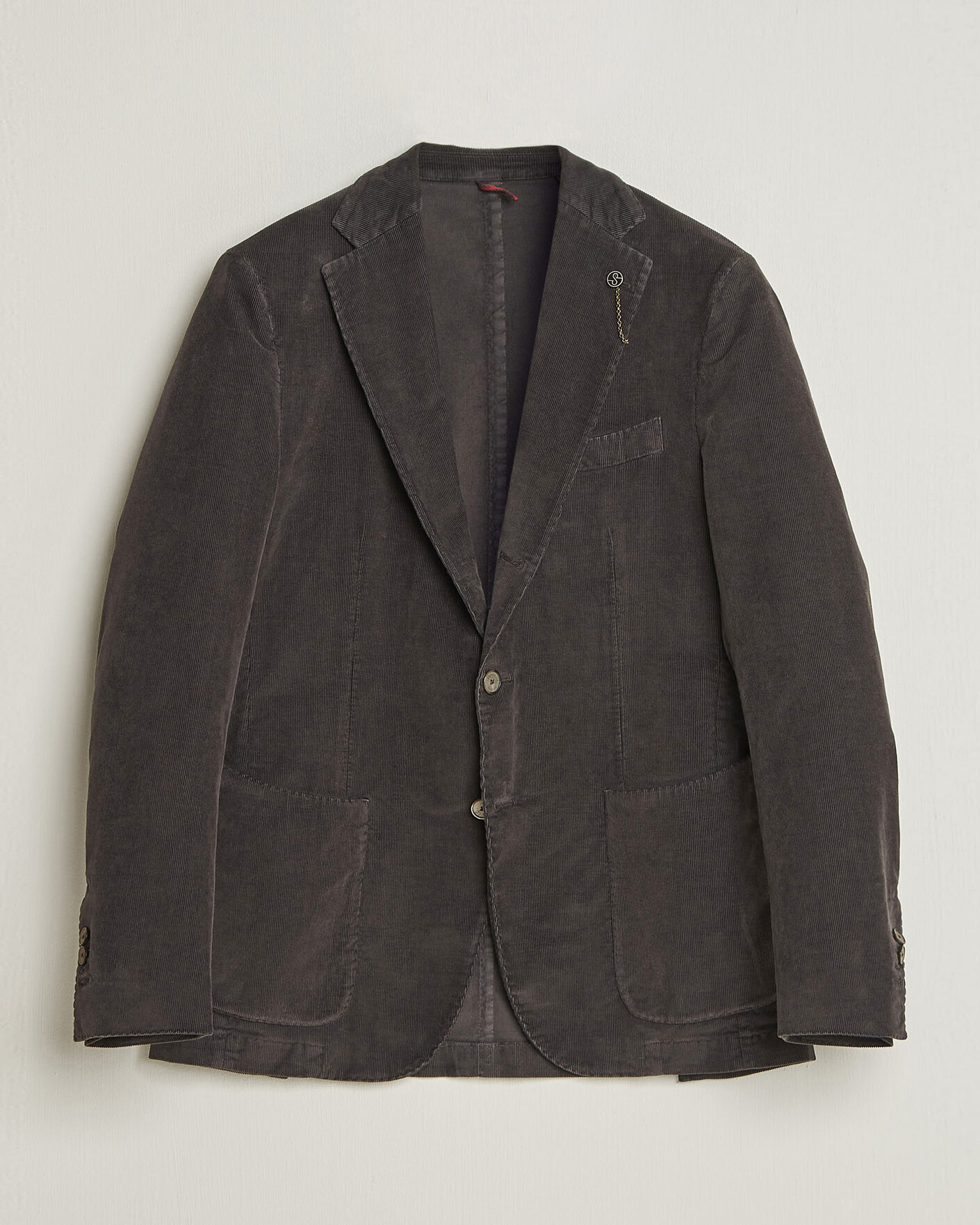 Uomini | Blazers | Santaniello | Corduroy Patch Pocket Blazer Dark Grey