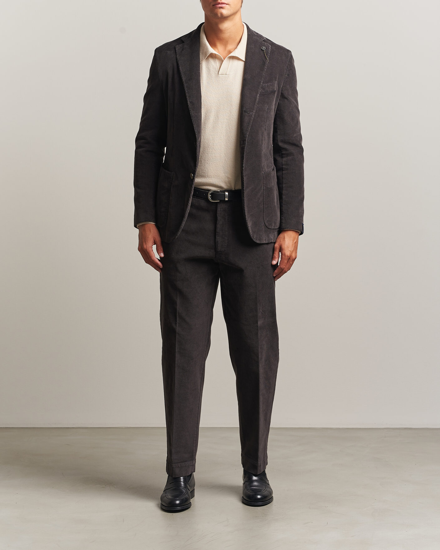 Uomini | Blazers | Santaniello | Corduroy Patch Pocket Blazer Dark Grey