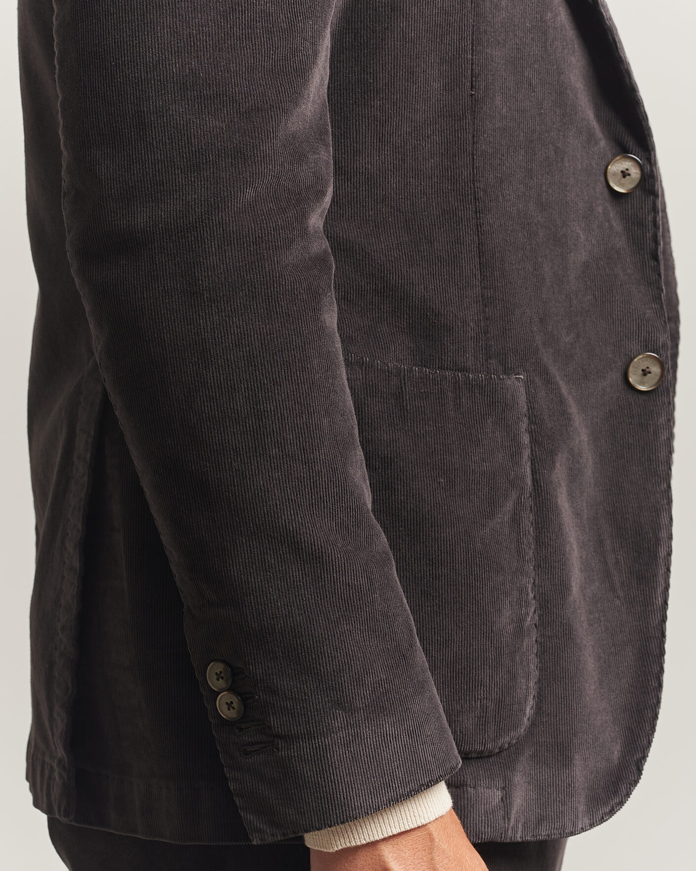 Uomini | Blazers | Santaniello | Corduroy Patch Pocket Blazer Dark Grey