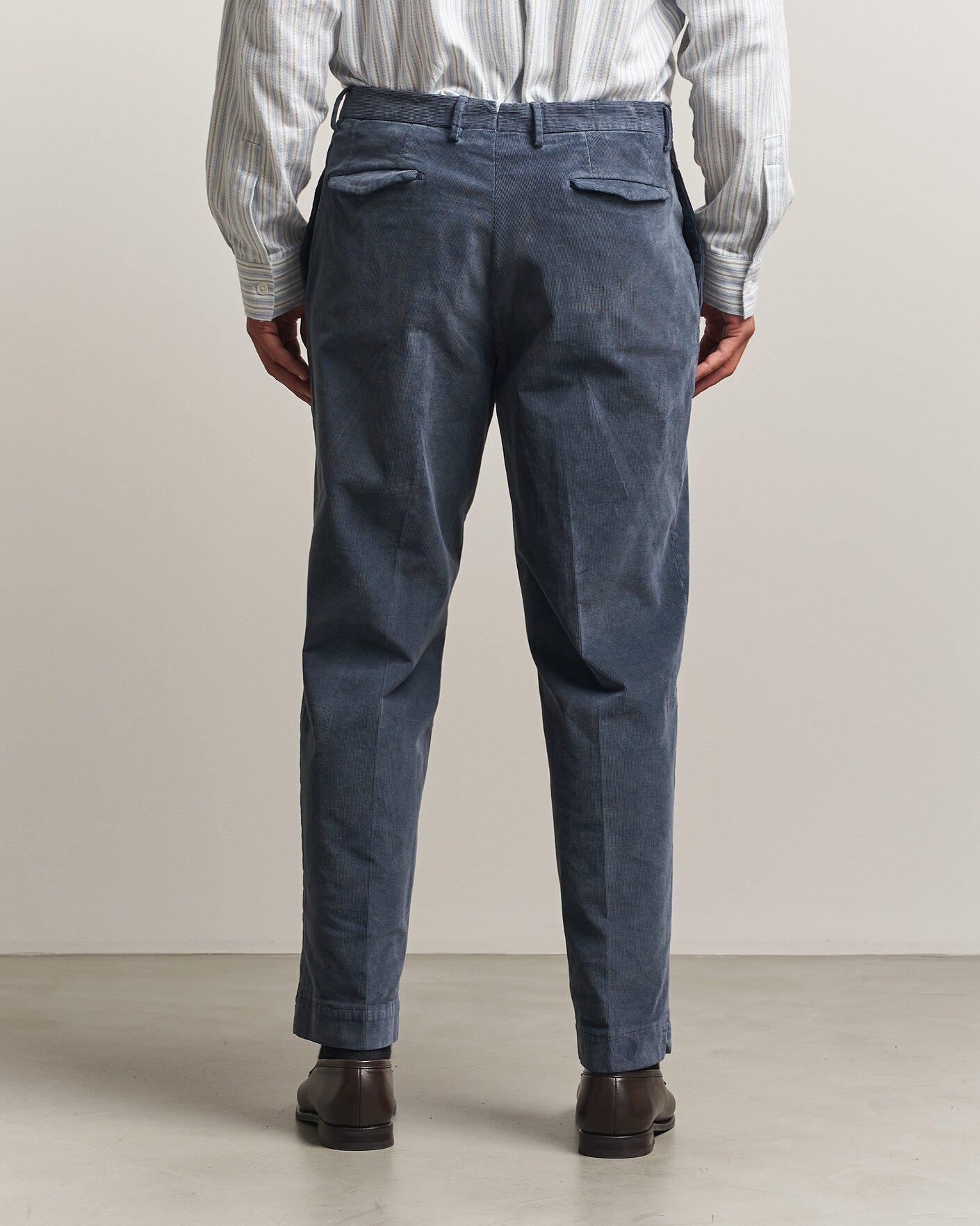 Uomini | Pantaloni | Santaniello | Corduroy Trousers Iron Blue