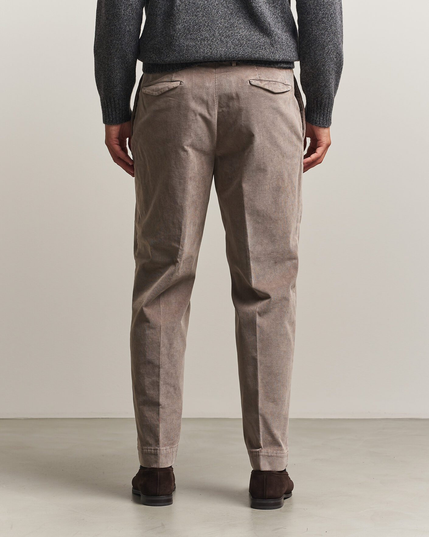 Uomini | Pantaloni | Santaniello | Corduroy Trousers Taupe