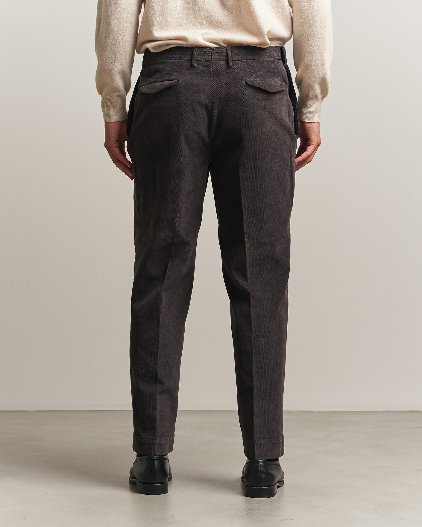 Uomini | Pantaloni | Santaniello | Corduroy Trousers Dark Grey