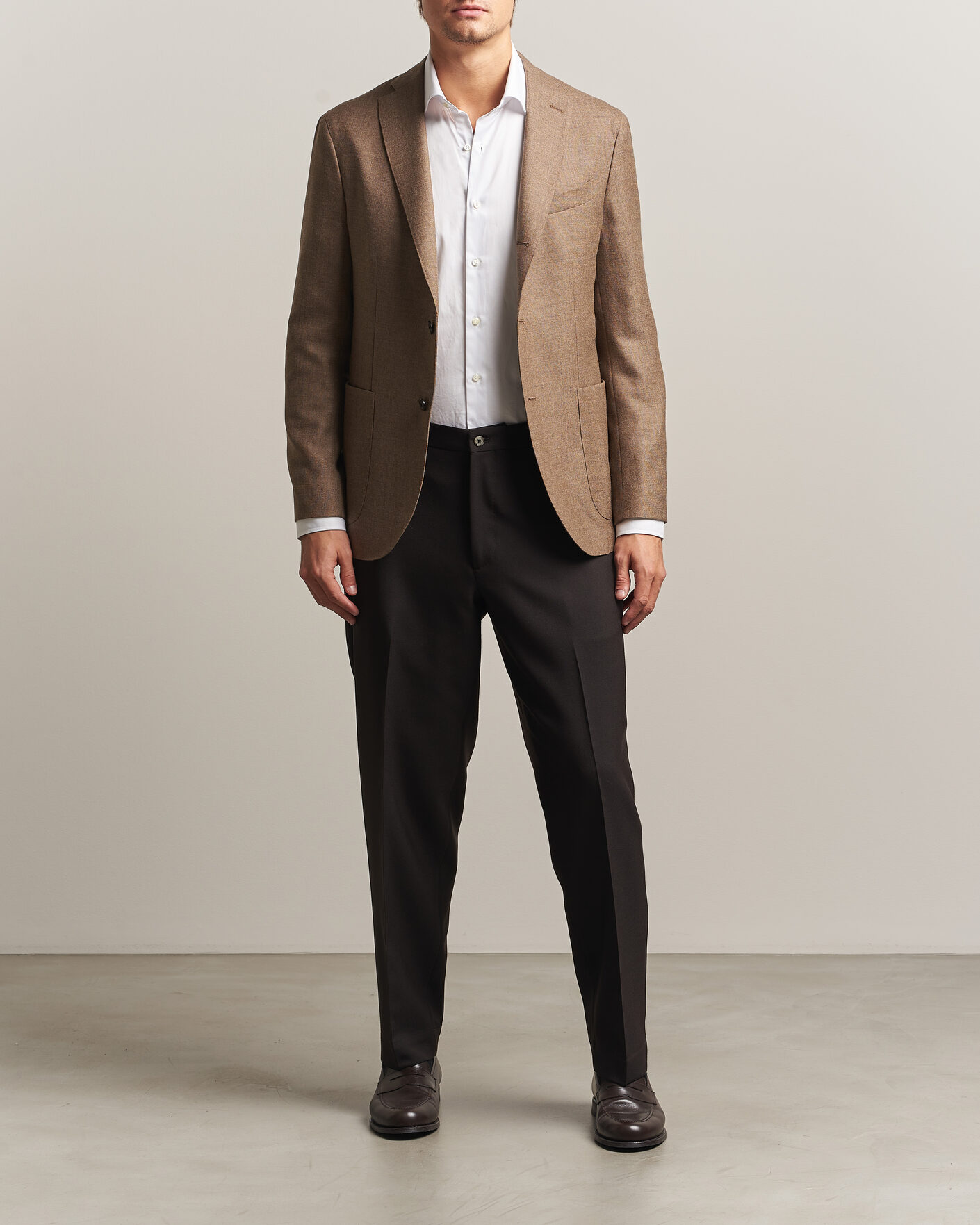 Uomini | Pantaloni | Santaniello | Wool Trousers Brown