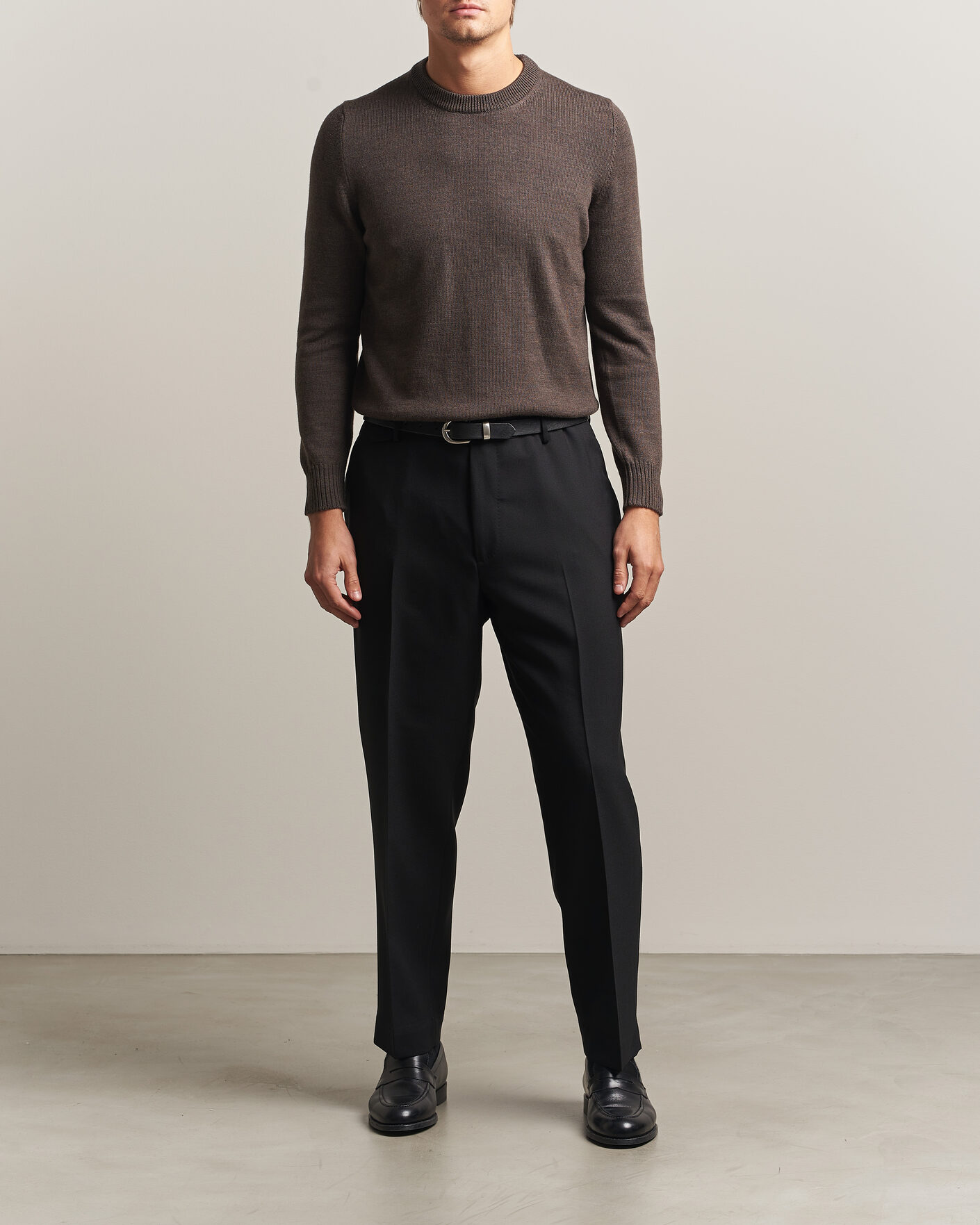 Uomini | Pantaloni | Santaniello | Wool Trousers Black
