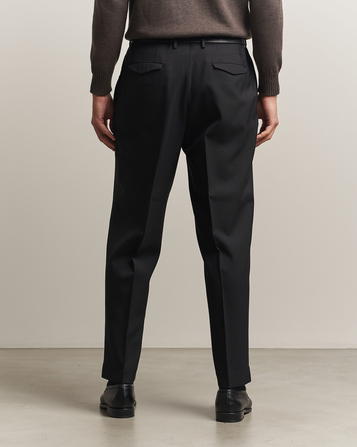 Uomini | Pantaloni | Santaniello | Wool Trousers Black