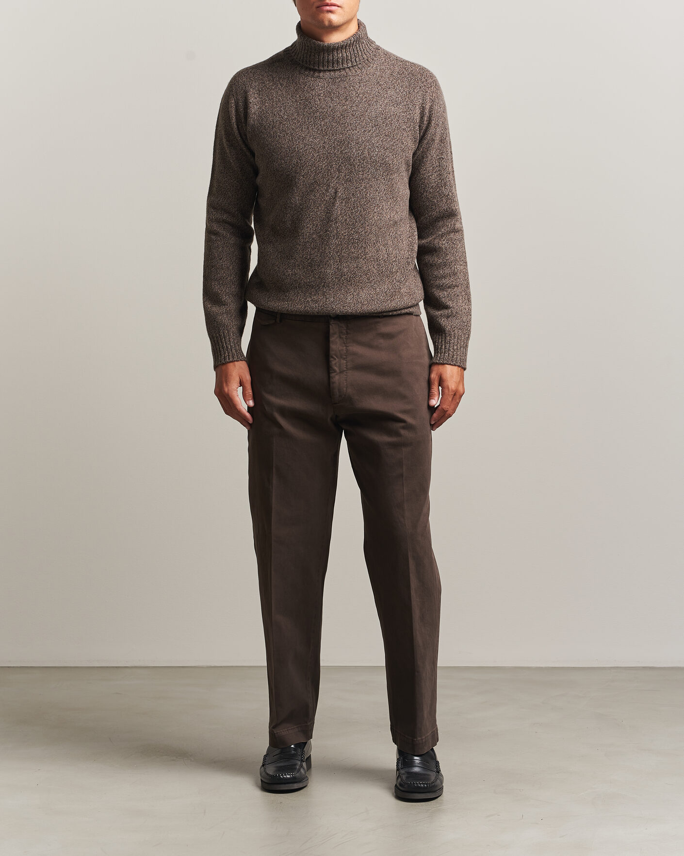 Uomini | Pantaloni | Santaniello | Washed Cotton Trousers Brown