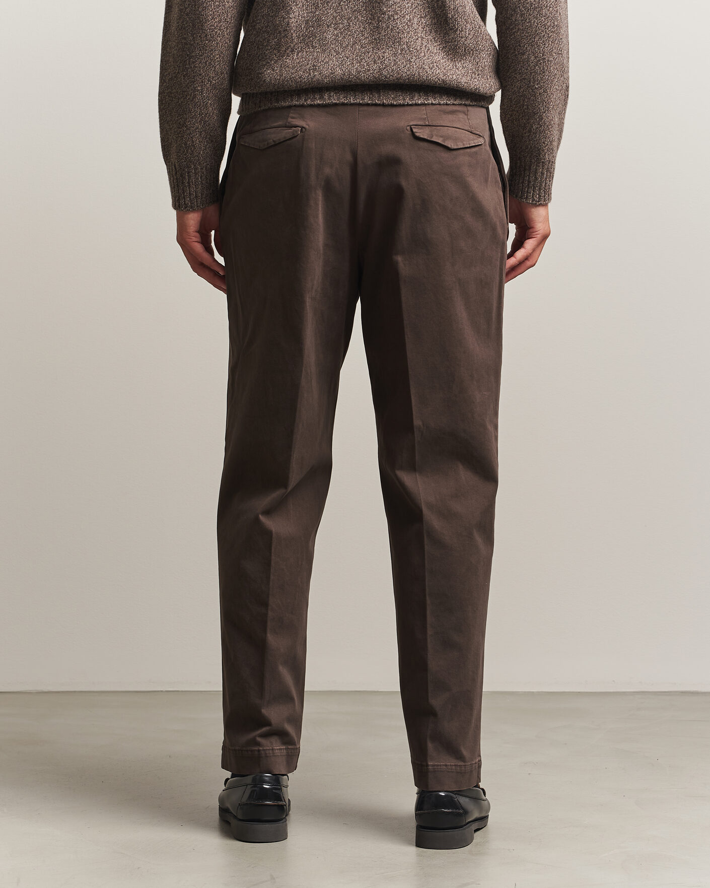 Uomini | Pantaloni | Santaniello | Washed Cotton Trousers Brown