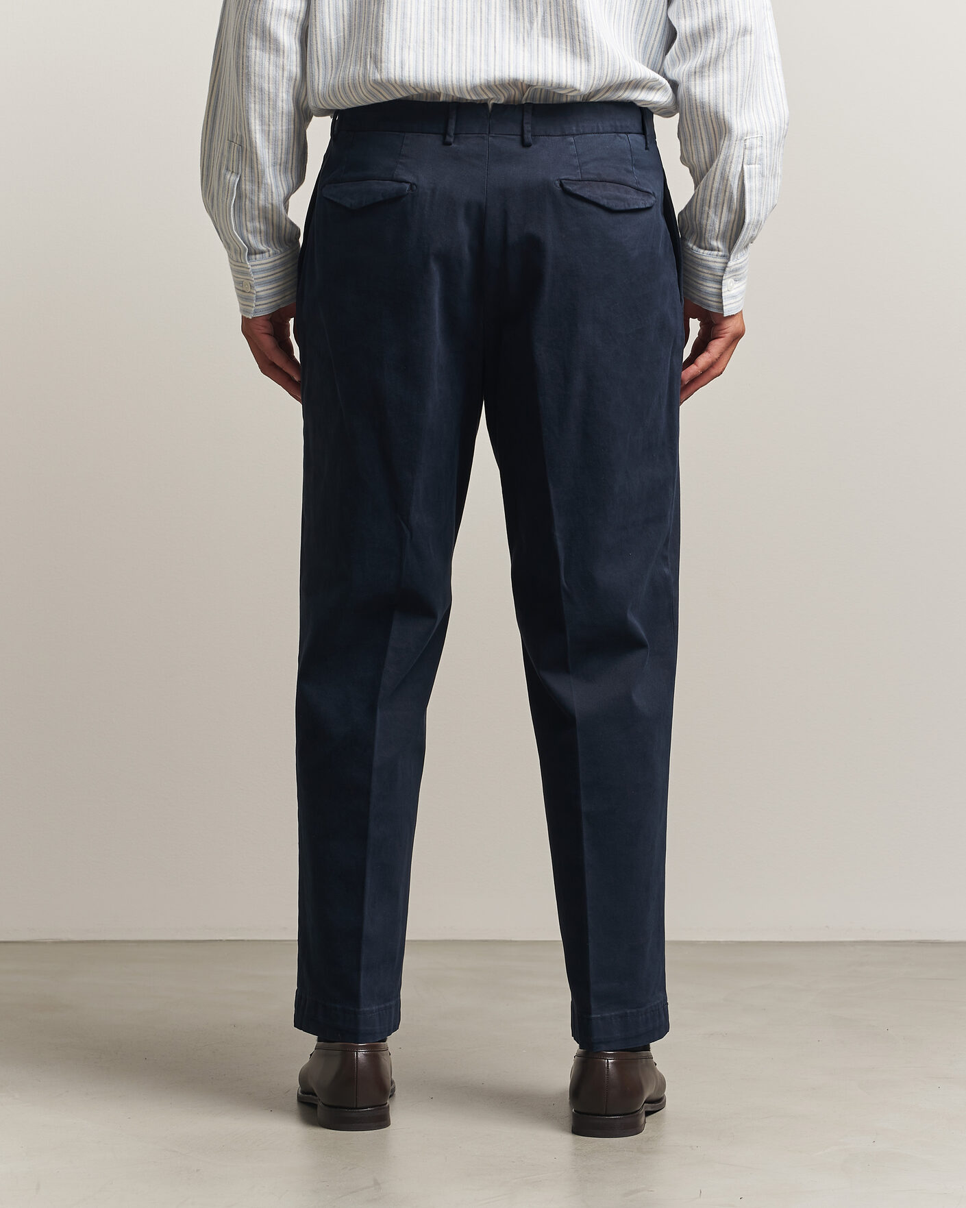 Uomini | Pantaloni | Santaniello | Washed Cotton Trousers Navy