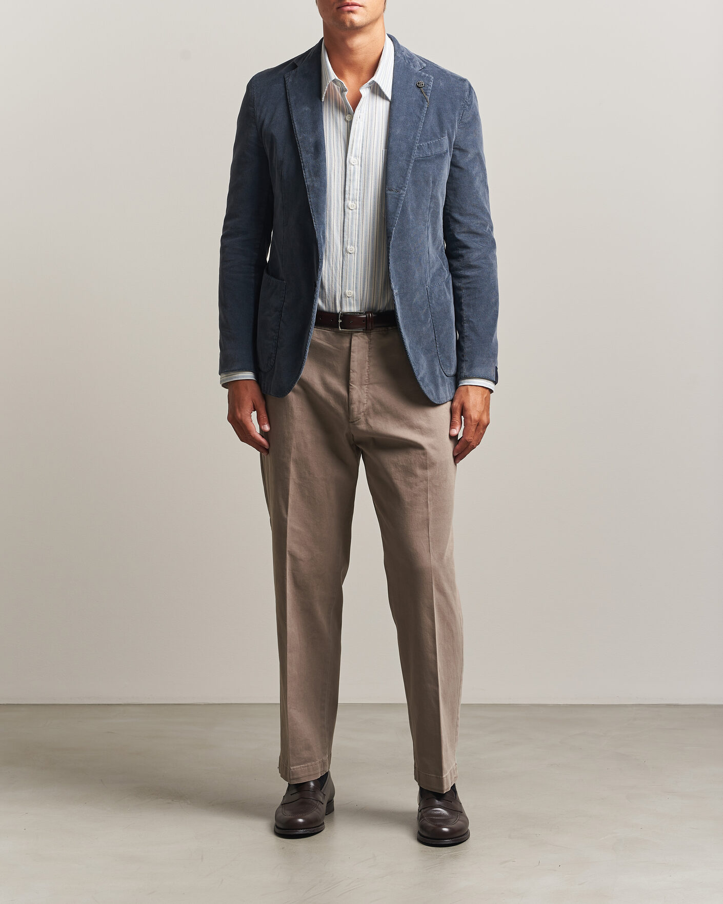 Uomini | Pantaloni | Santaniello | Washed Cotton Trousers Taupe