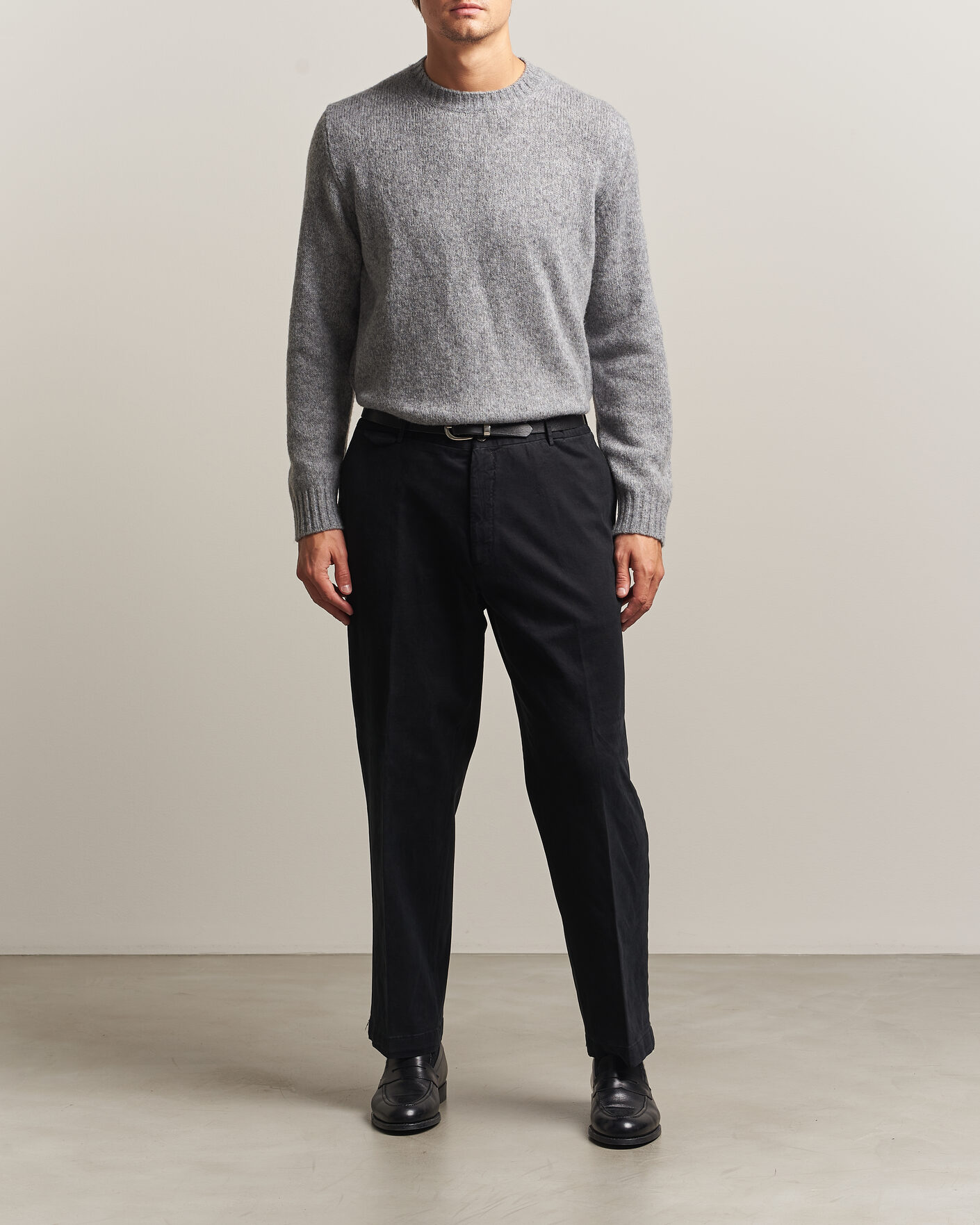 Uomini | Pantaloni | Santaniello | Washed Cotton Trousers Black