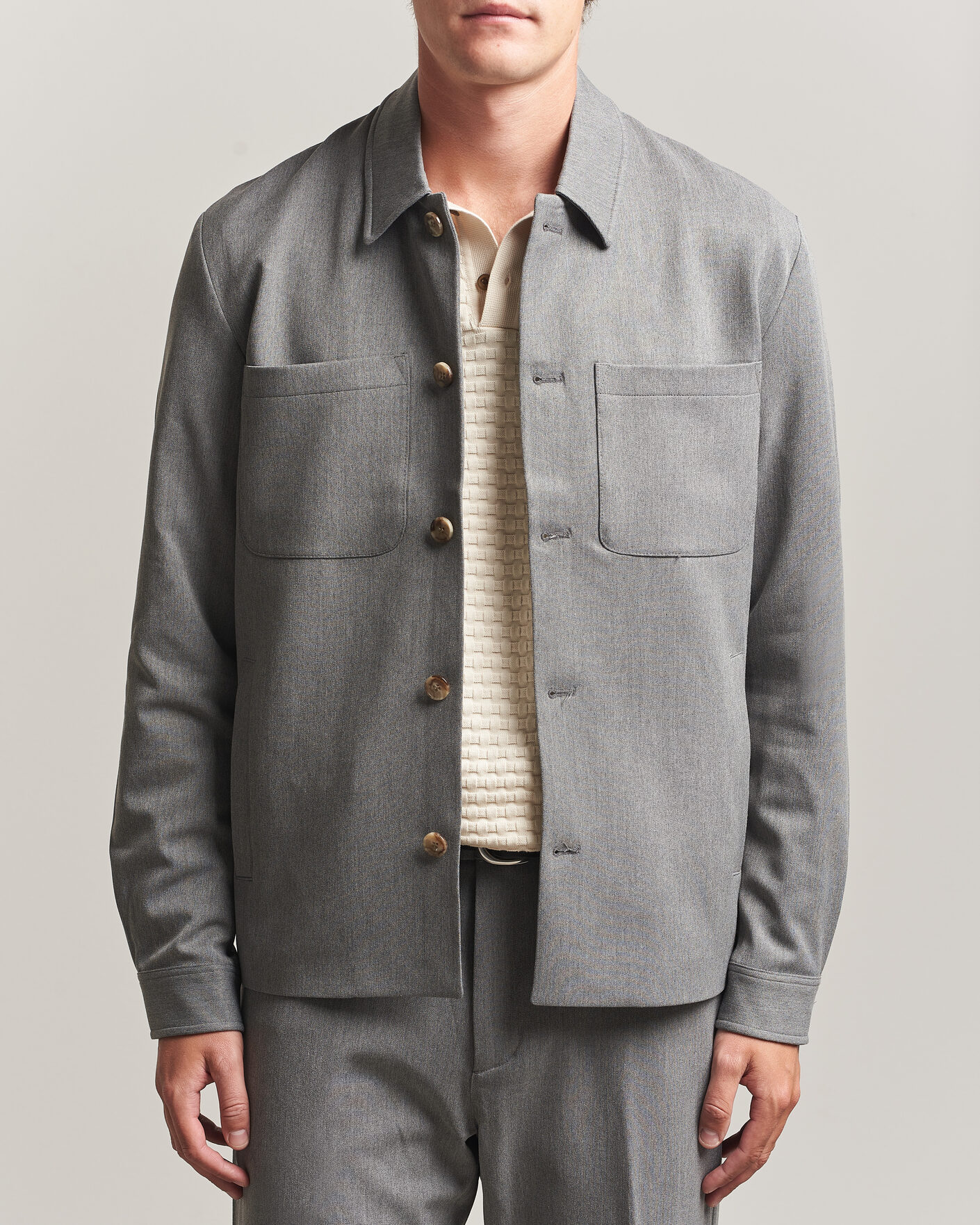 Uomini | Camicie | LES DEUX | Marsielle Hybrid Jacket Grey Melange