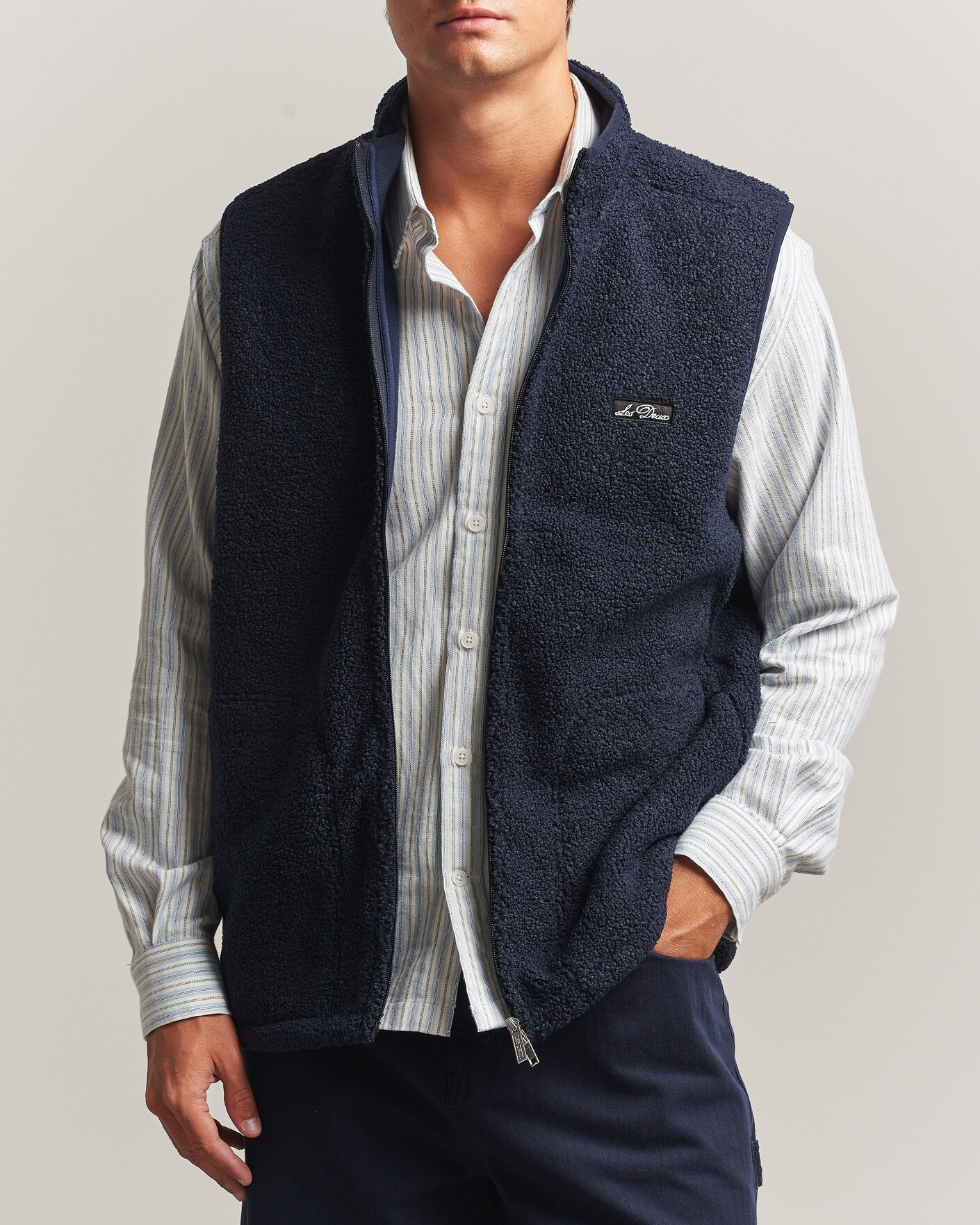 Uomini | Gilet | LES DEUX | Patch Teddy Vest Dark Navy