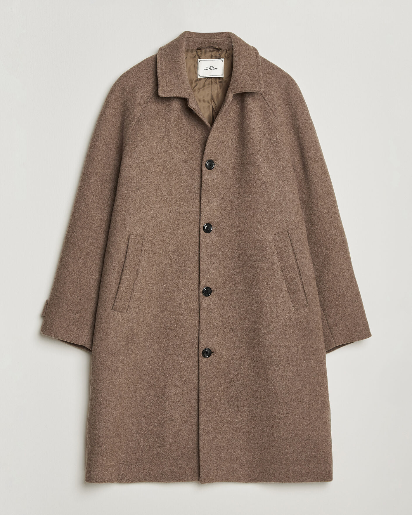 Uomini | Giacche | LES DEUX | Solid Wool Coat Dark Sand Melange