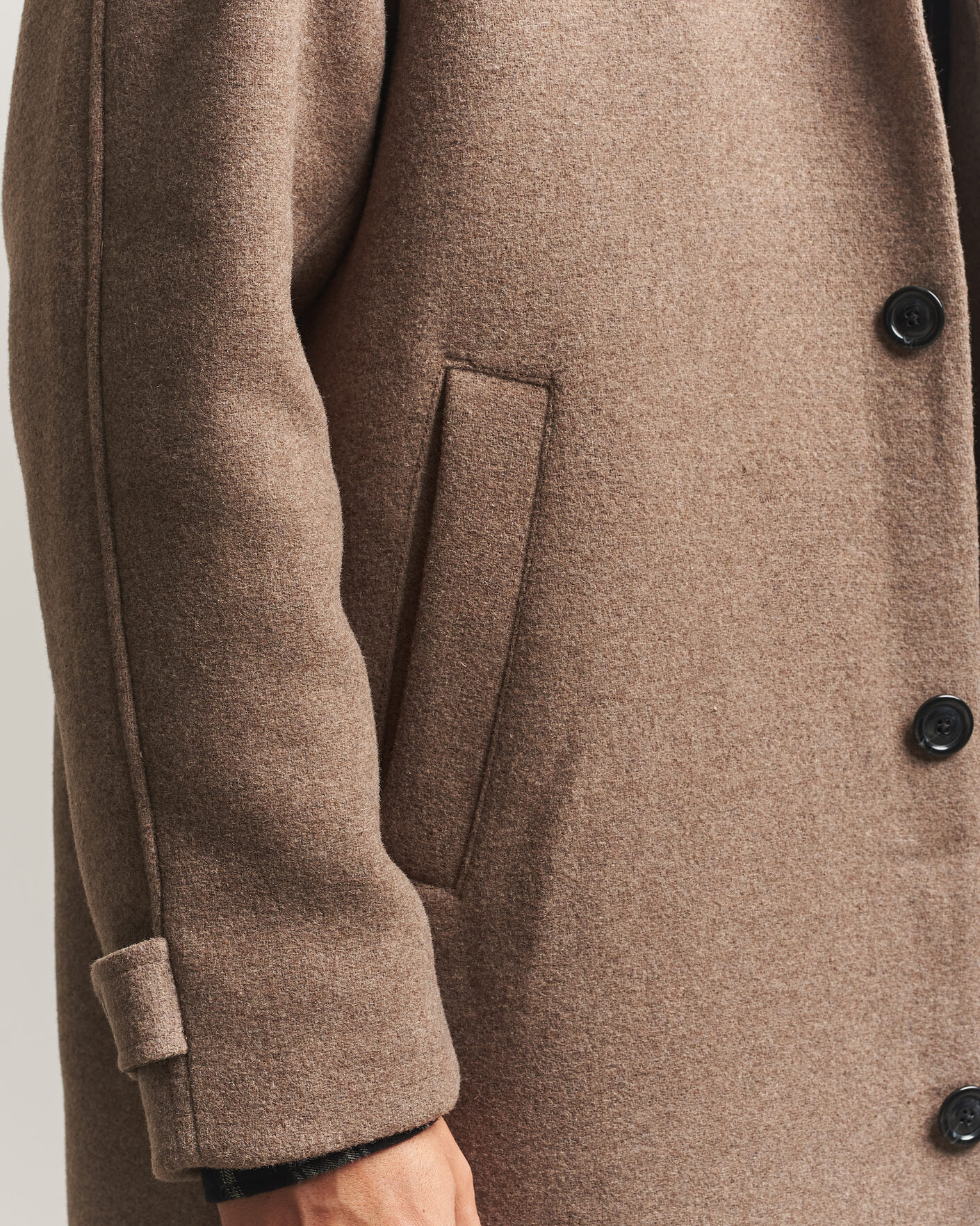 Uomini | Giacche | LES DEUX | Solid Wool Coat Dark Sand Melange