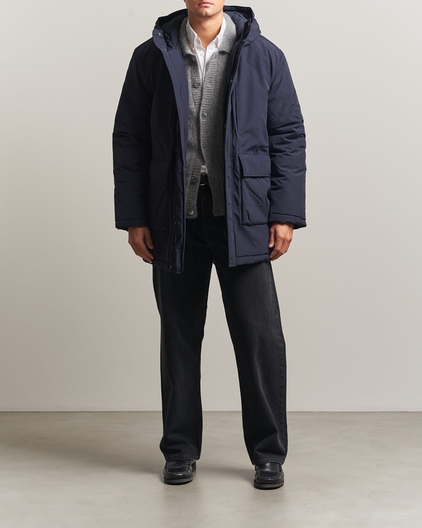 Uomini | Giacche | LES DEUX | Padded Parka Coat Dark Navy