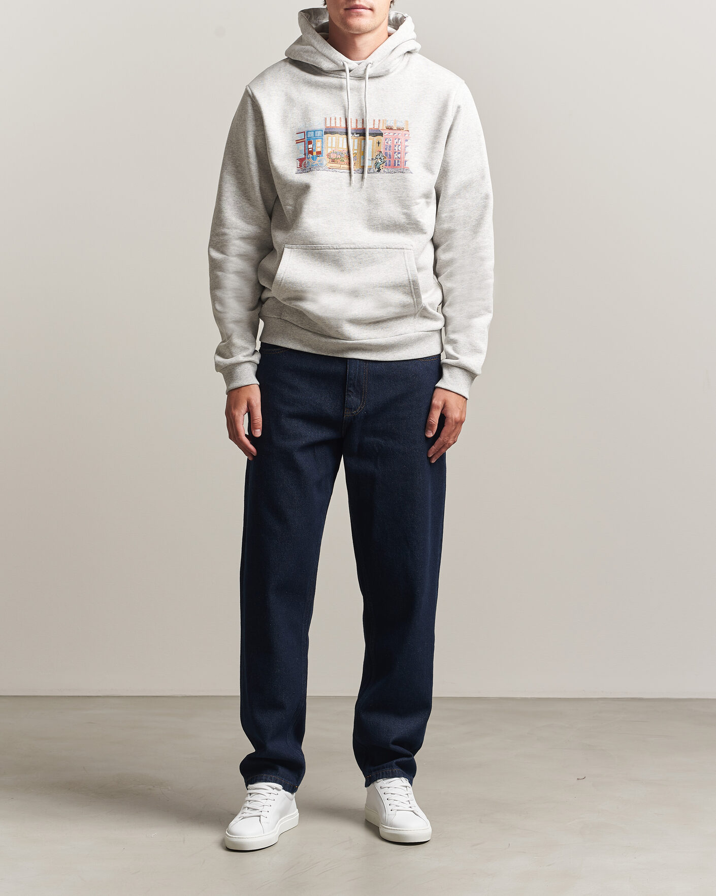 Uomini | Maglieria | LES DEUX | Market Hoodie Snow Melange