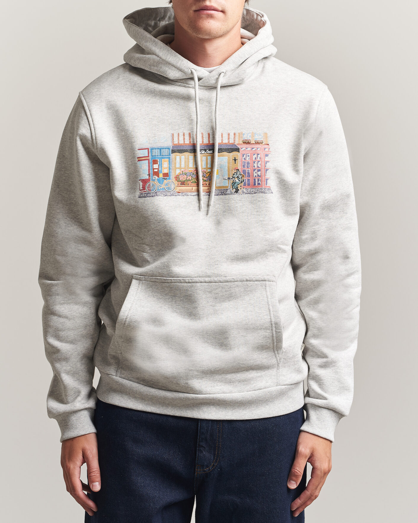 Uomini | Maglieria | LES DEUX | Market Hoodie Snow Melange