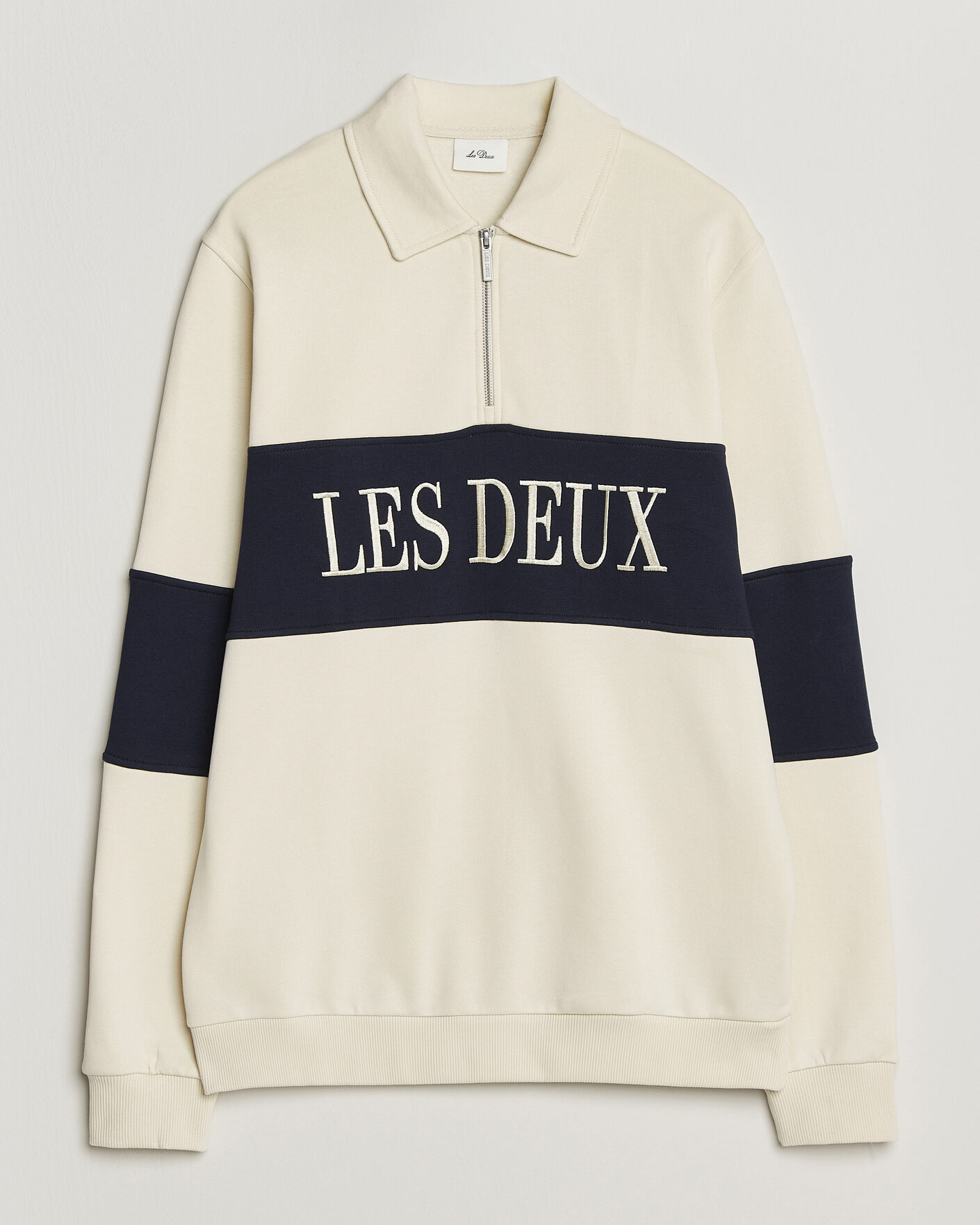 Uomini | Maglieria | LES DEUX | Zipper Rugby Sweatshirt Ivory