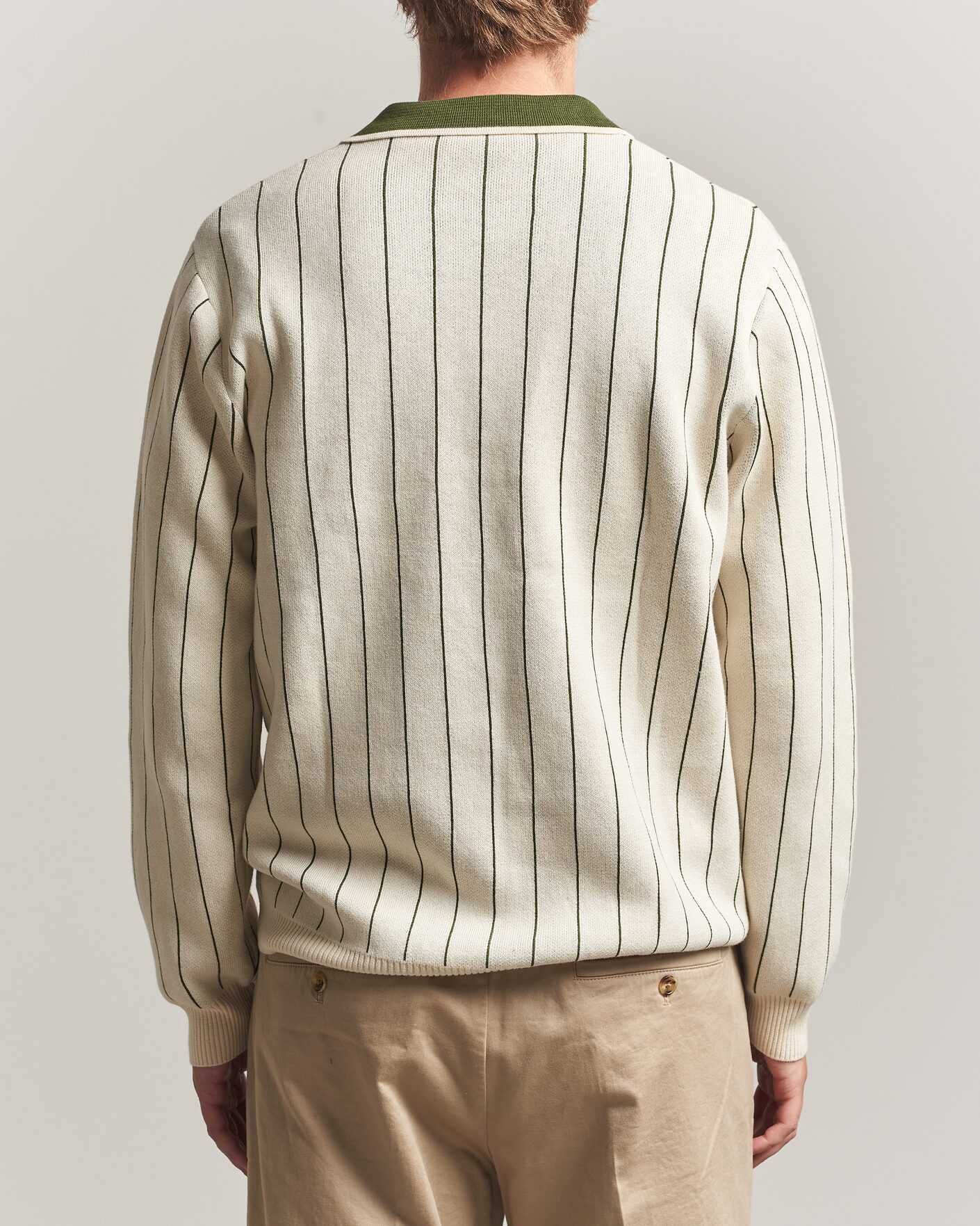 Uomini | Maglieria | LES DEUX | Signature Knitted Long Sleeve Polo Ivory