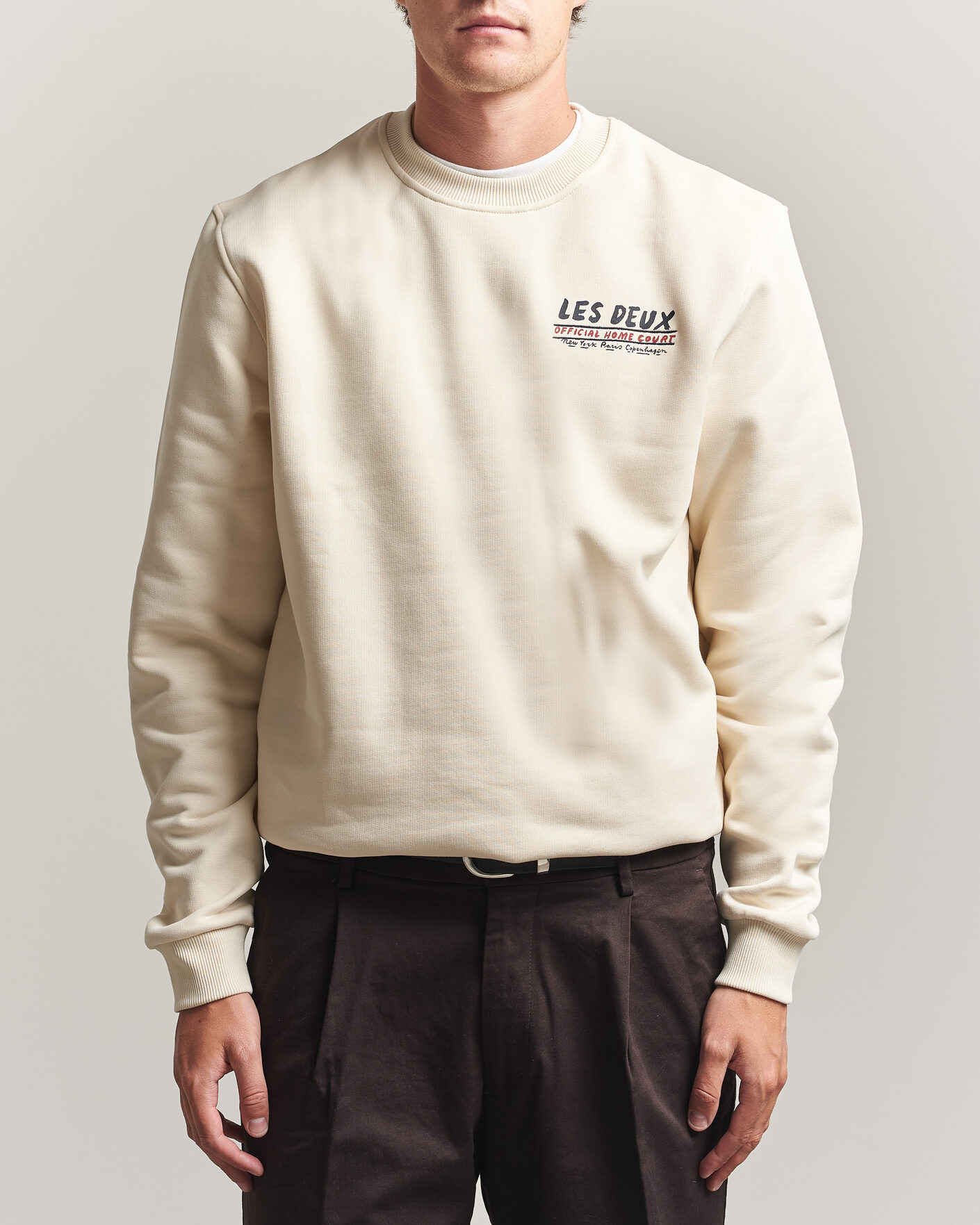 Uomini | Maglieria | LES DEUX | Record Sweatshirt Ivory