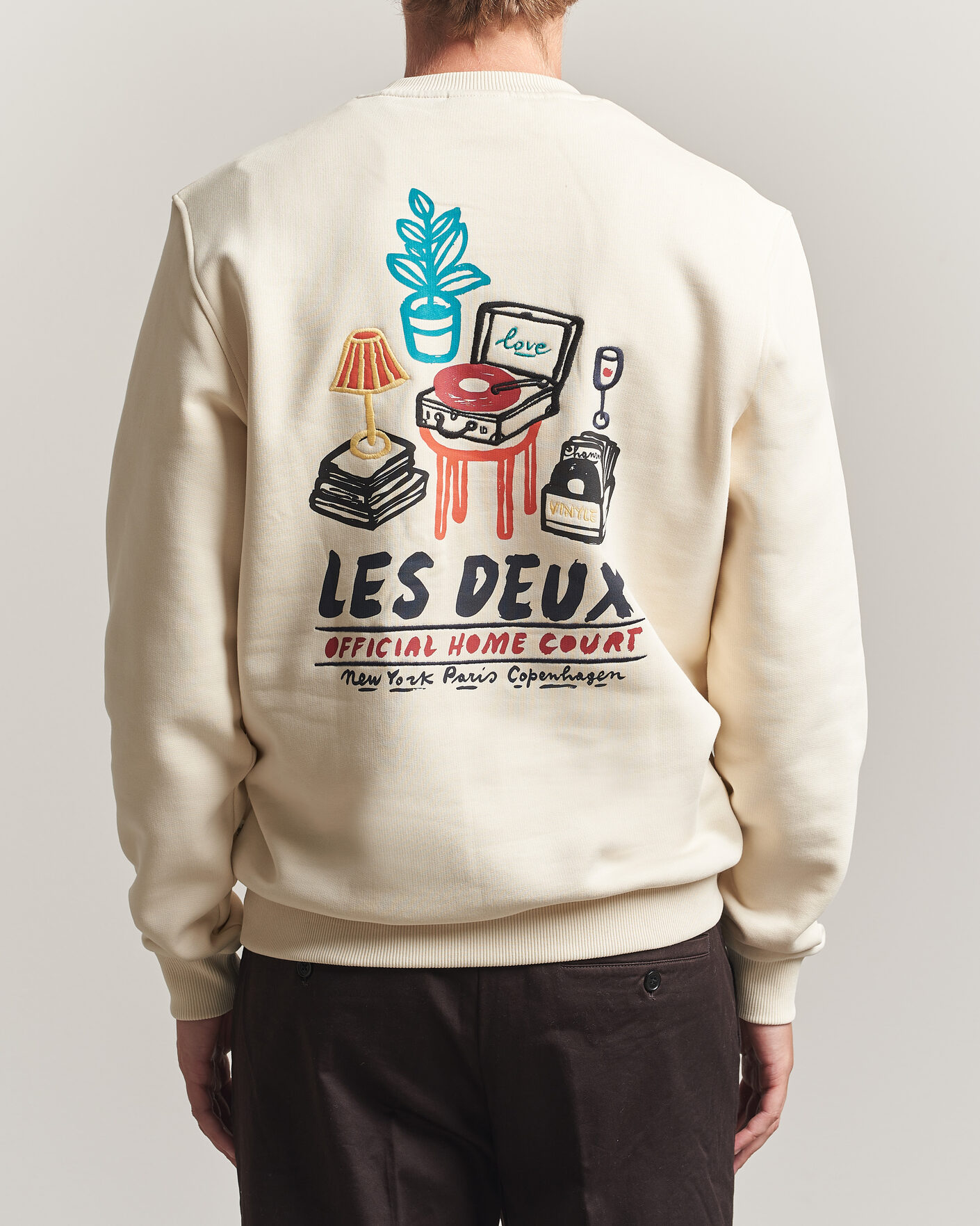 Uomini | Maglieria | LES DEUX | Record Sweatshirt Ivory